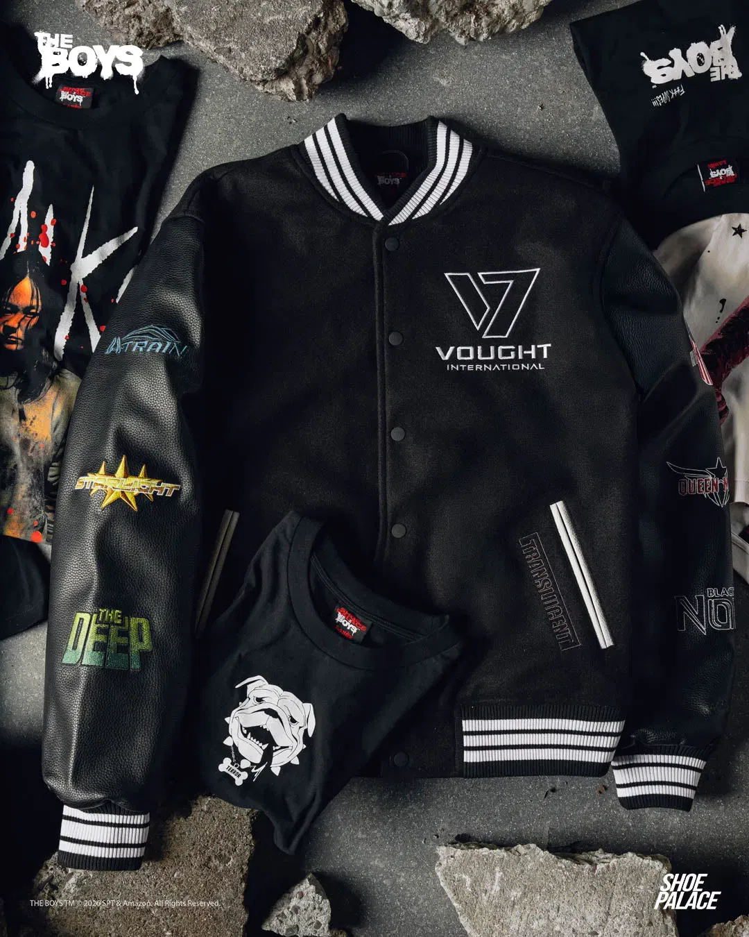 THE BOYS X SP SP x The Boys Vought Varsity Mens Jacket (Black/White)