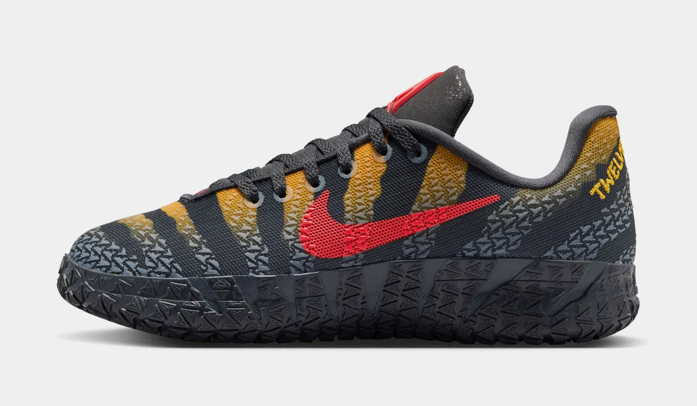 Nike Jurassic Park x Ja 3 Raptor Grade School Basketball Shoes (Anthracite/Bright Crimson/Yellow Ochre)