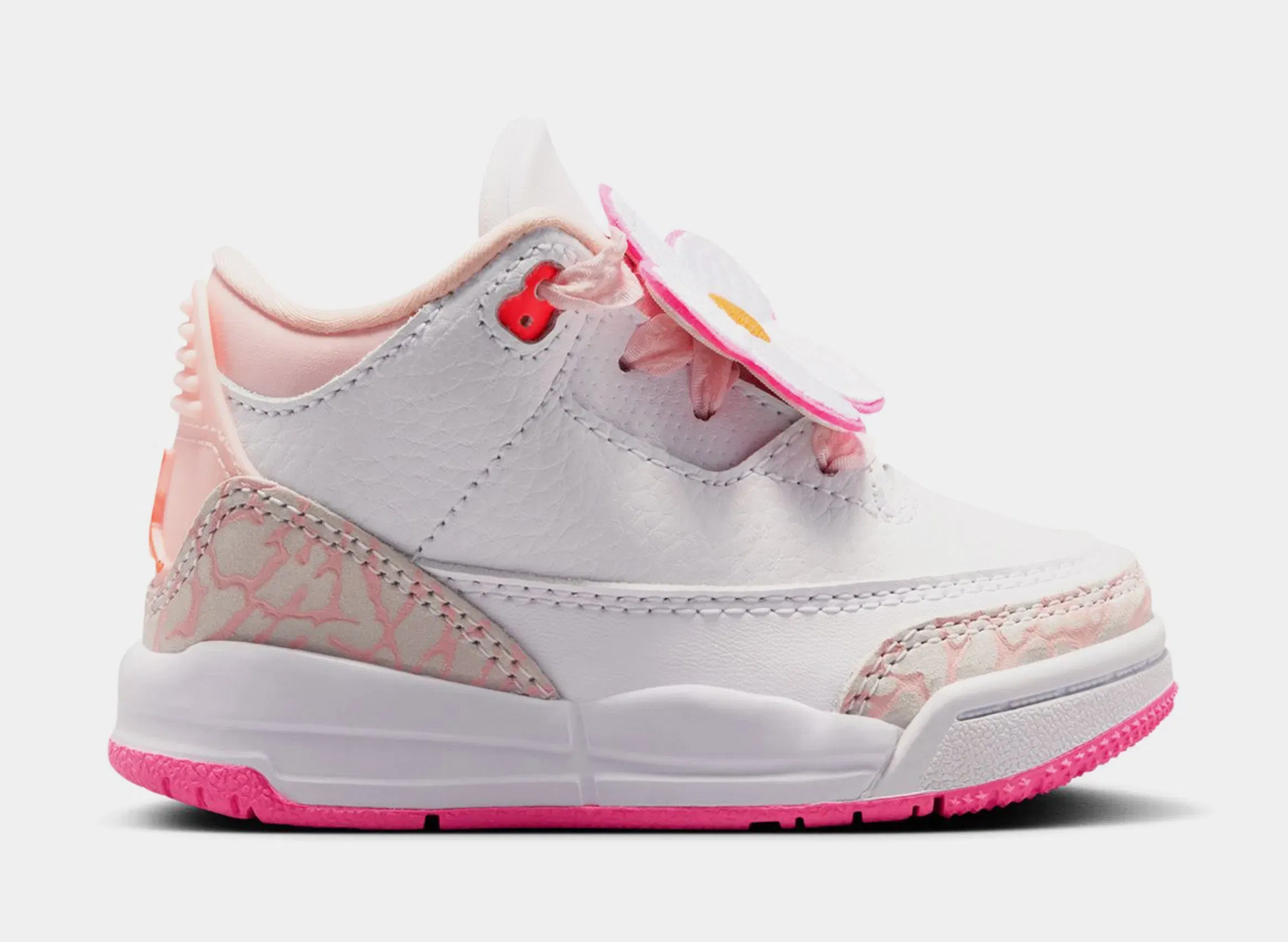 Air Jordan 3 Retro Spring Flower Infant Toddler Lifestyle Shoes (Pearl Pink/Hyper Orange/Pink Bloom)