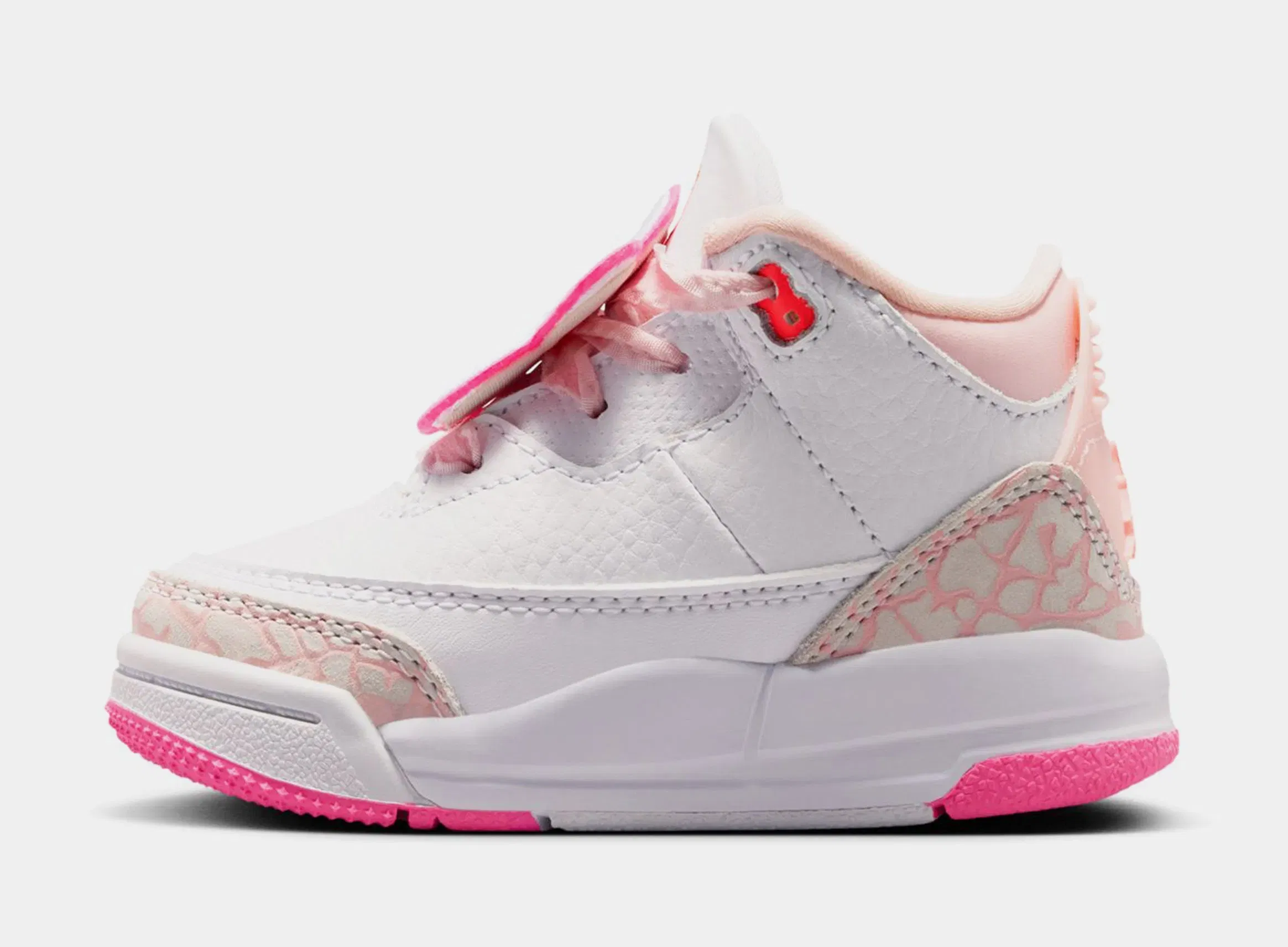 Air Jordan 3 Retro Spring Flower Infant Toddler Lifestyle Shoes (Pearl Pink/Hyper Orange/Pink Bloom)