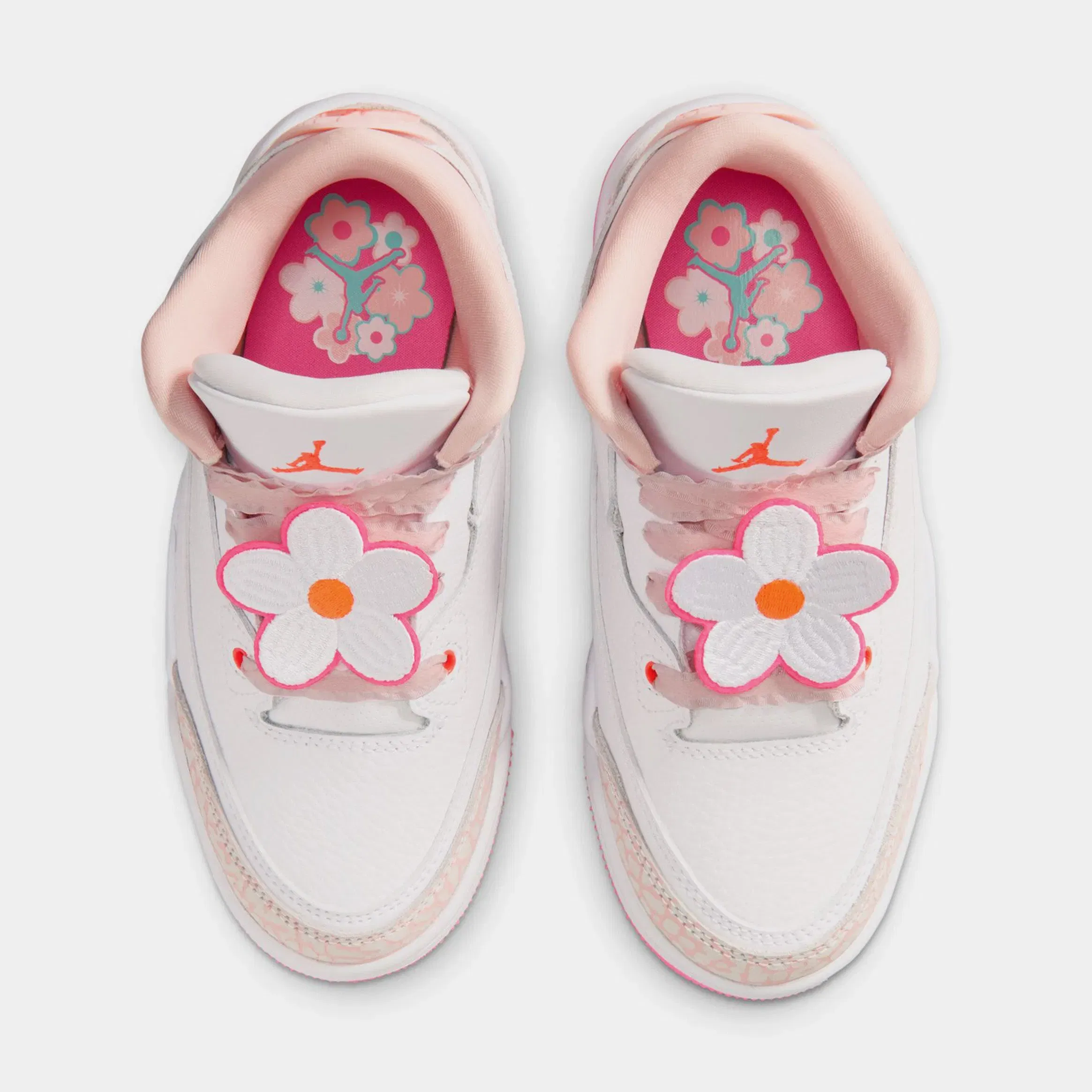 Air Jordan 3 Retro Spring Flower Preschool Lifestyle Shoes (Pearl Pink/Hyper Orange/Pink Bloom)