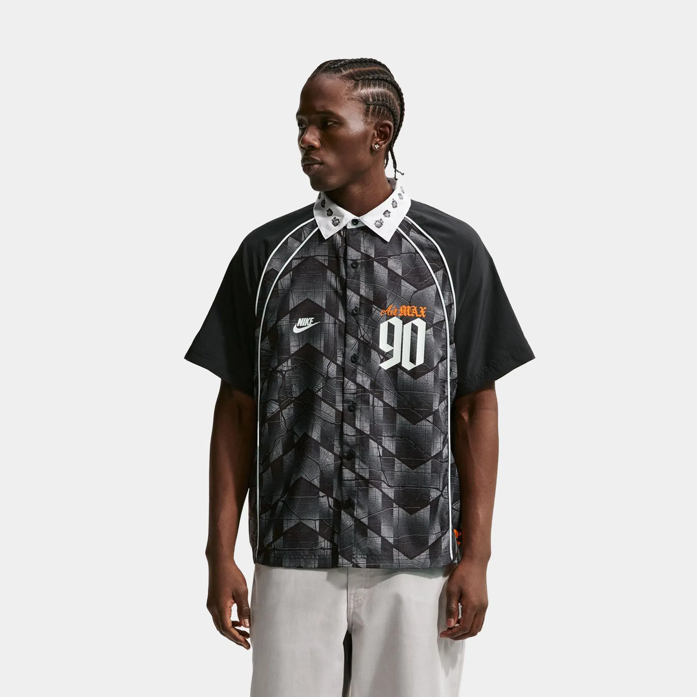 Nike SB Dri Fit Bowler Skate Mens Jersey (Black/Bright Citrus)