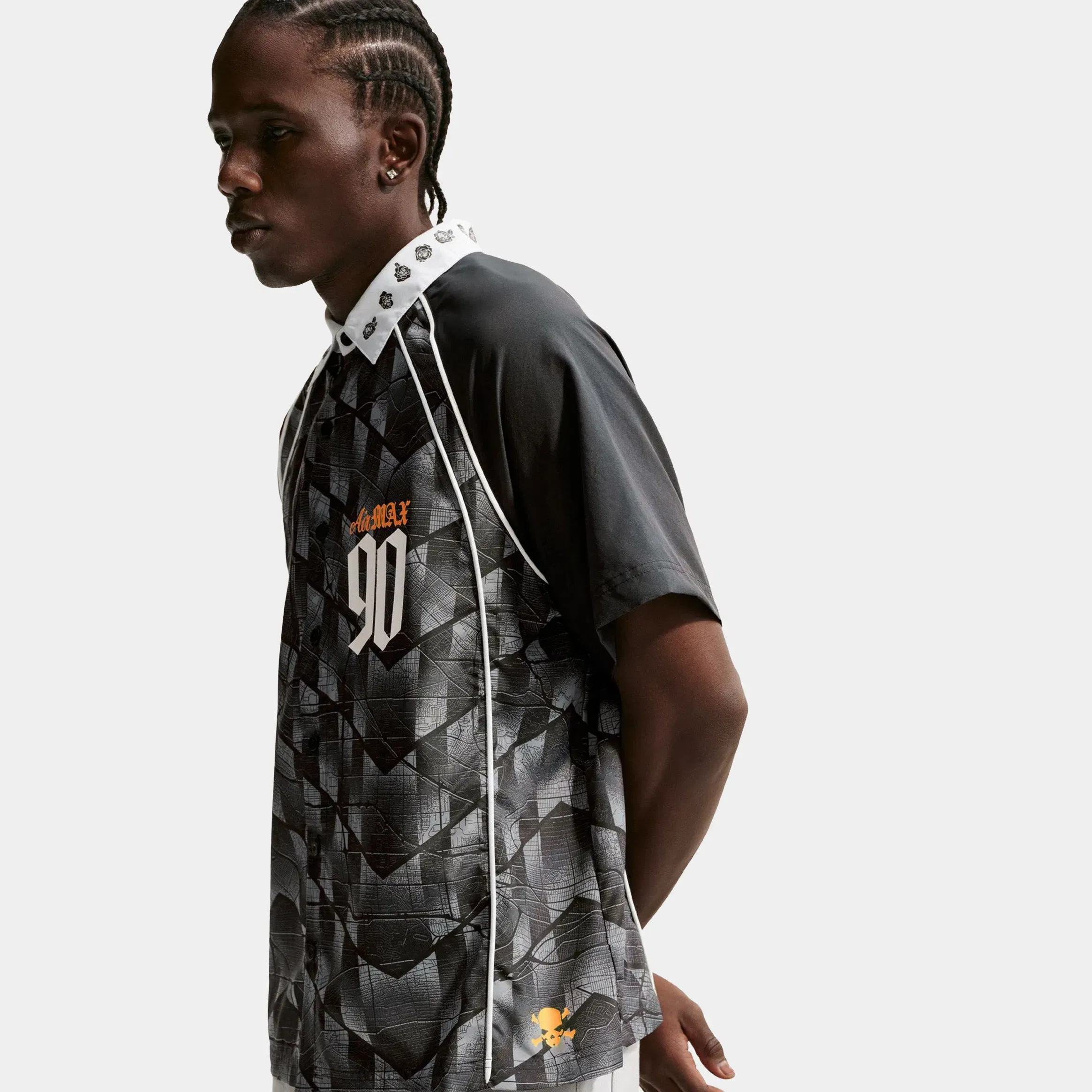 Nike SB Dri Fit Bowler Skate Mens Jersey (Black/Bright Citrus)