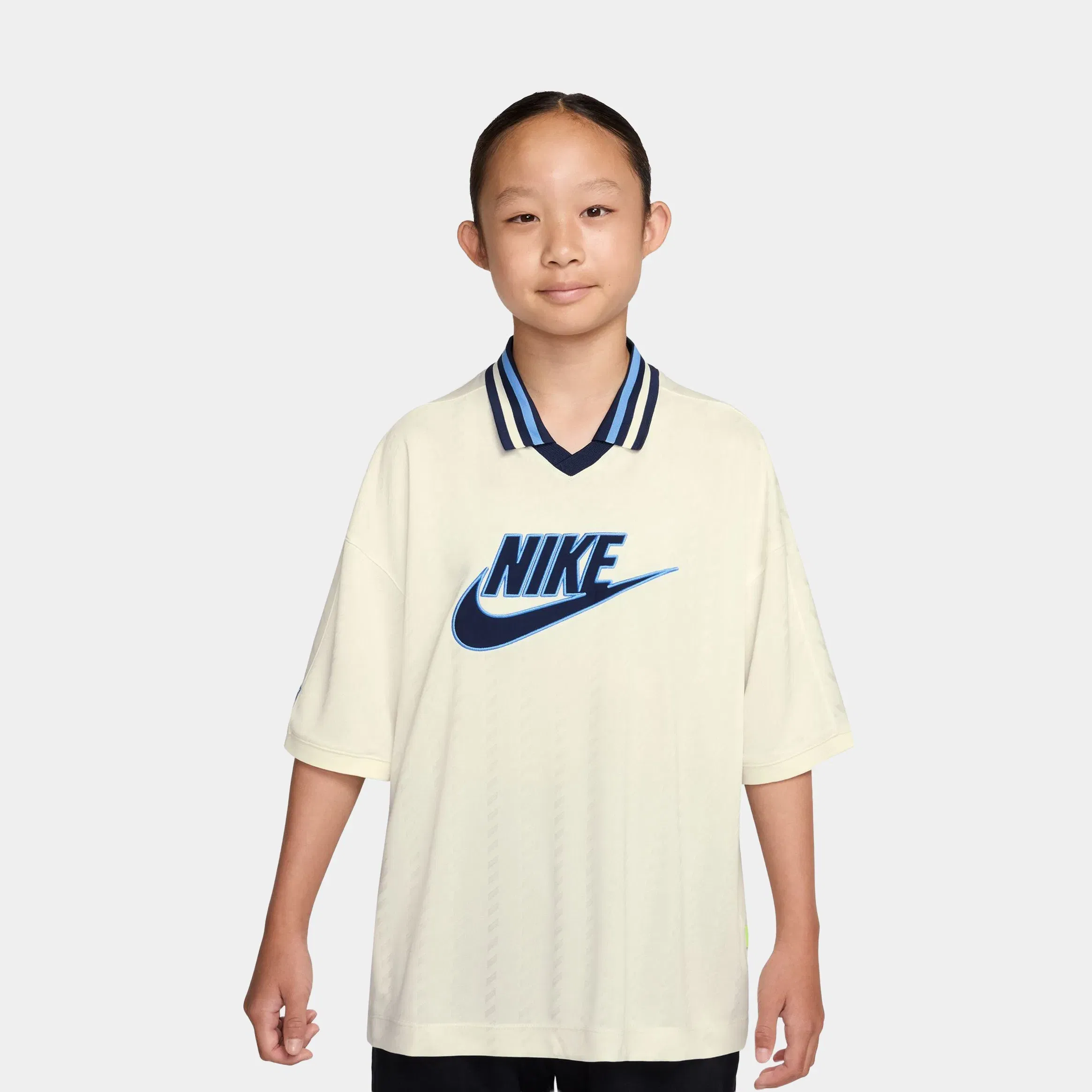 Nike Sportwear Clean Grade School Jersey (Soft Pearl/Midnight Navy/University Blue)