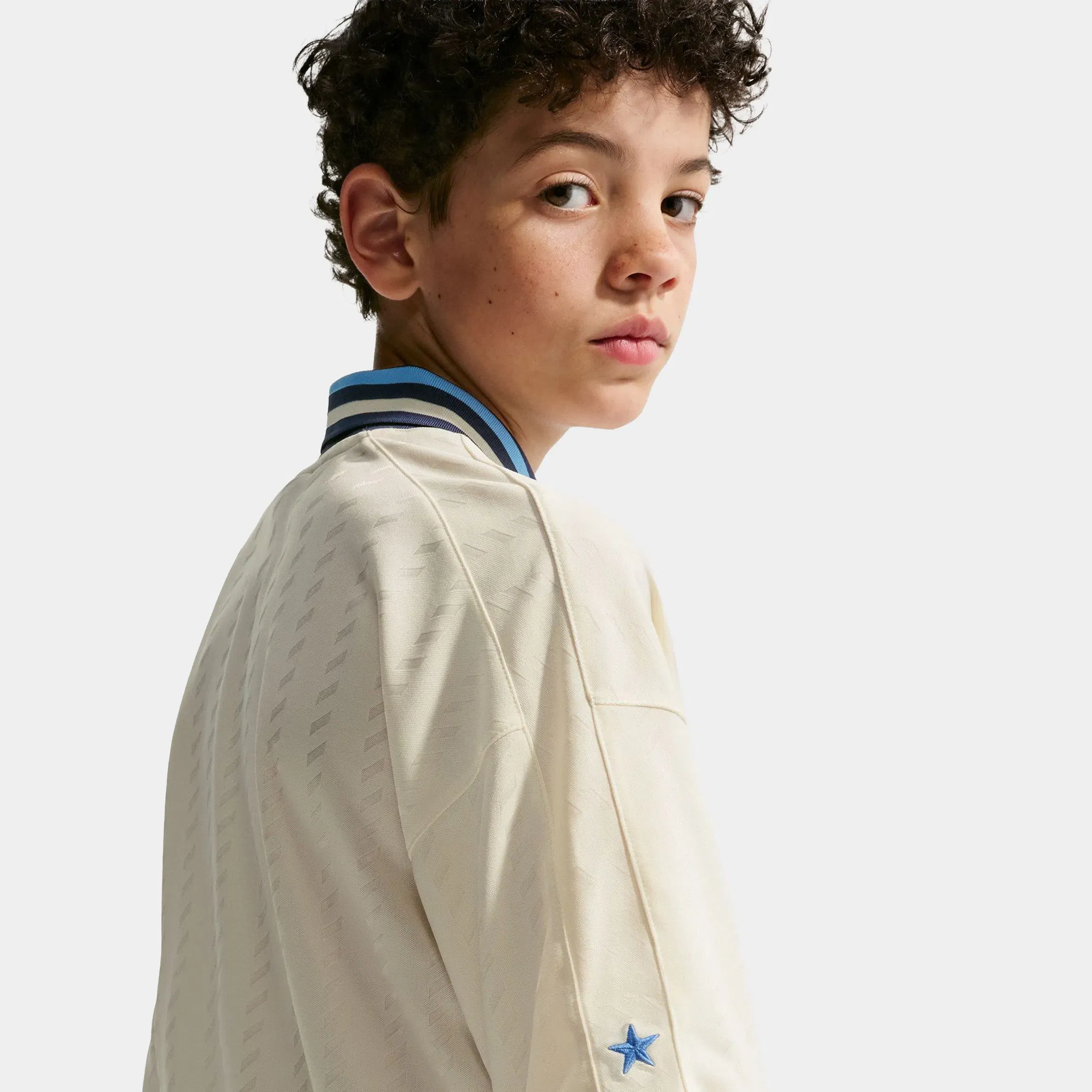 Nike Sportwear Clean Grade School Jersey (Soft Pearl/Midnight Navy/University Blue)