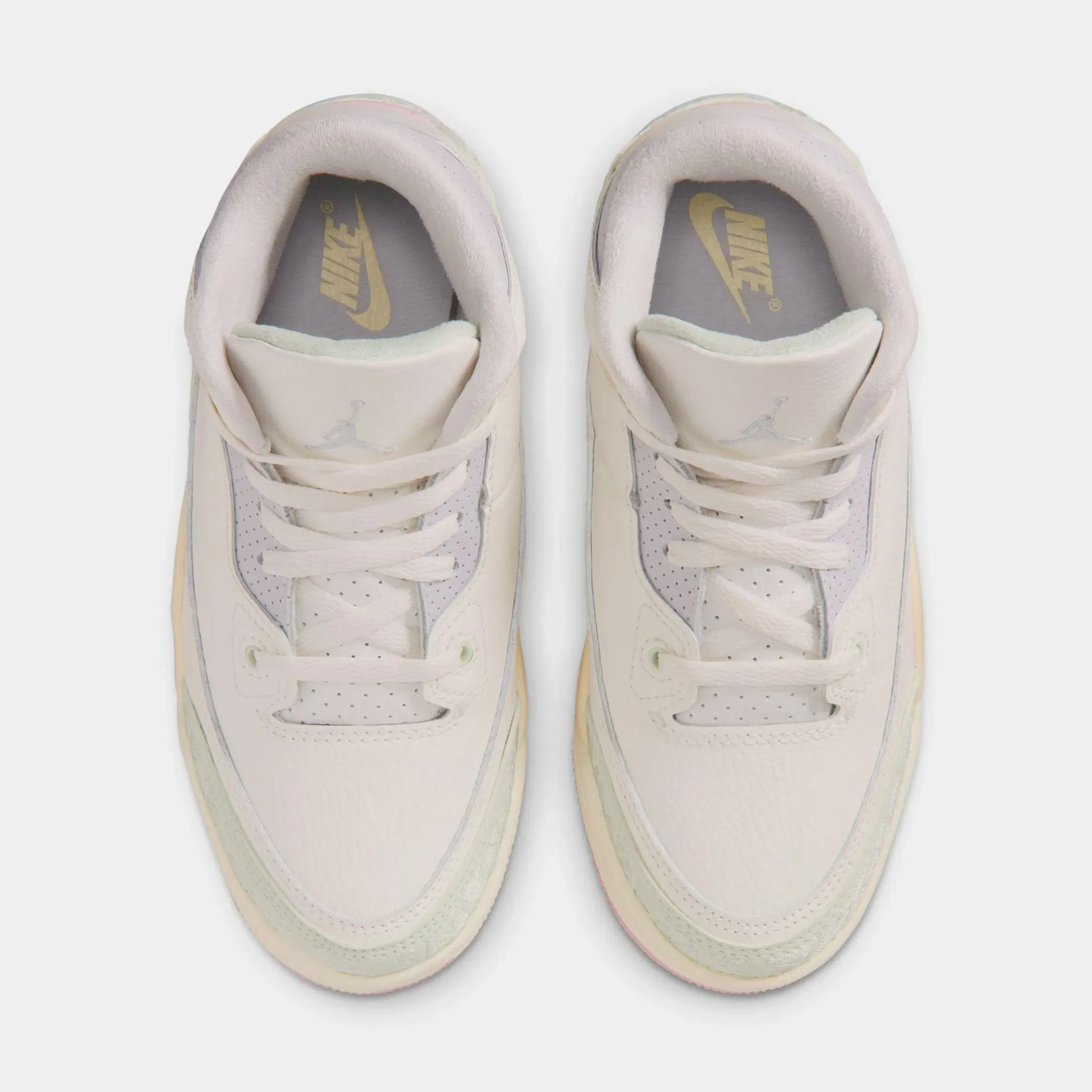 Air Jordan 3 Retro Sail and Jade Aura Preschool Lifestyle Shoes (Sail/Jade Aura/Iris Whisper)