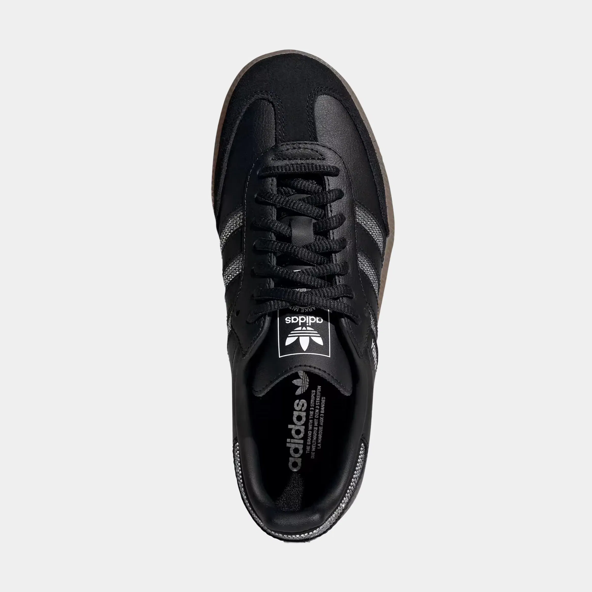 adidas Samba OG Bling Grade School Lifestyle Shoes (Core Black/Core Black/Silver Metallic)