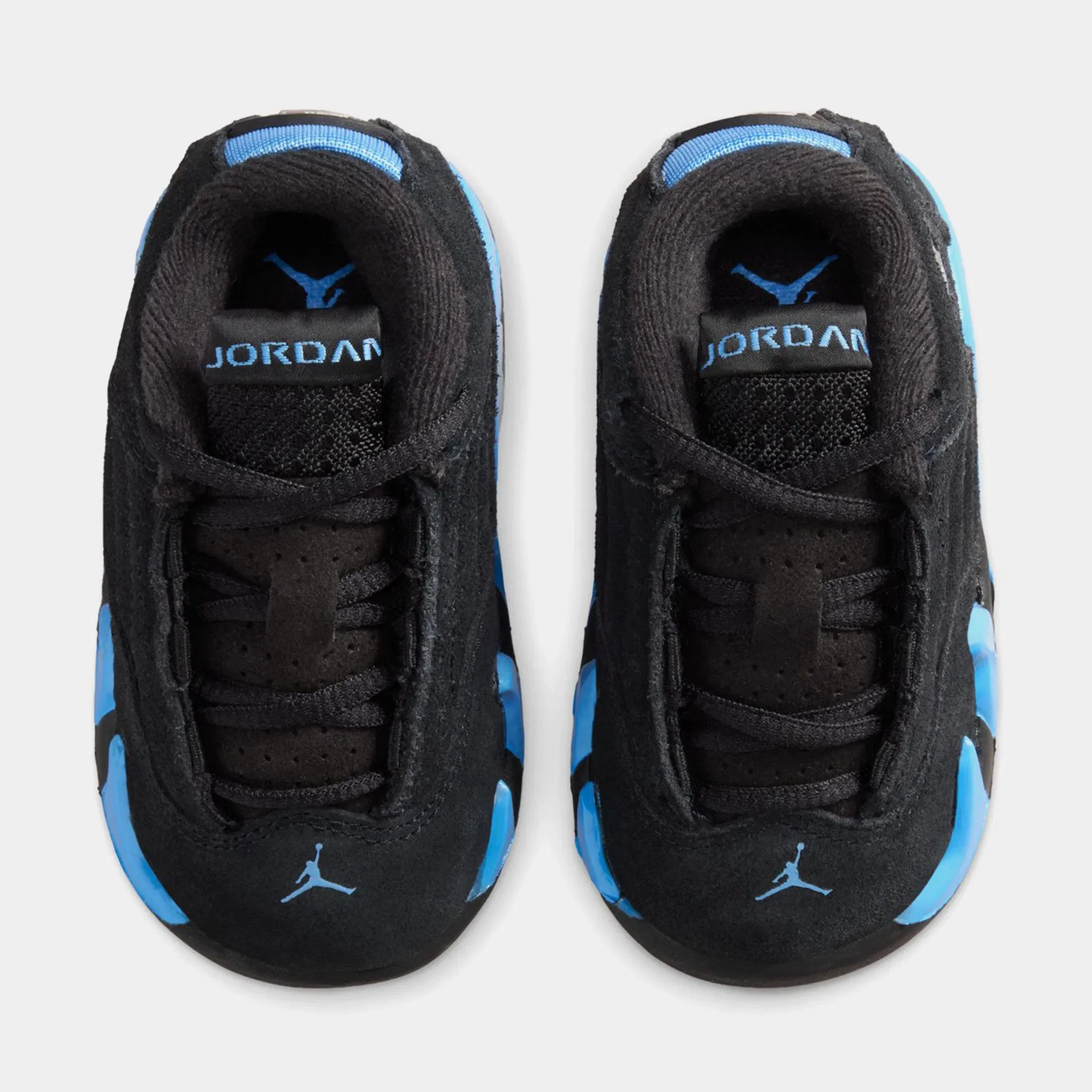 Air Jordan 14 Retro Black University Blue Infant Toddler Lifestyle Shoes (Black/White/University Blue)