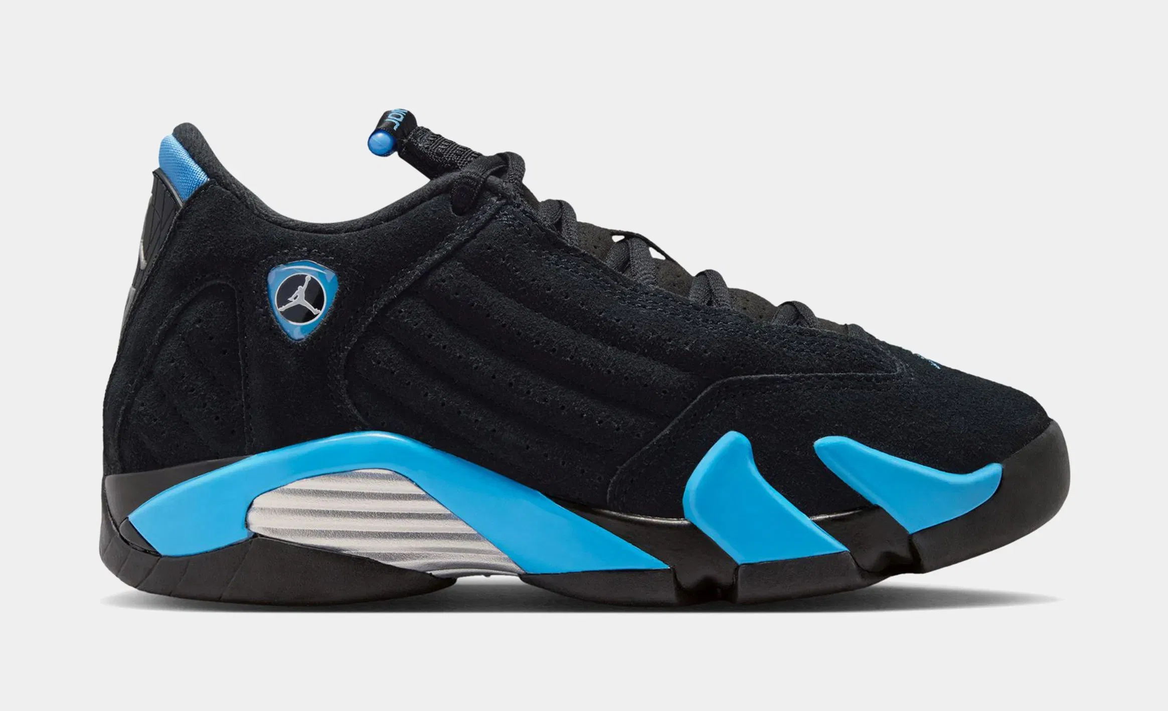 Air Jordan 14 Retro Black University Blue Grade School Lifestyle Shoes (Black/White/University Blue)