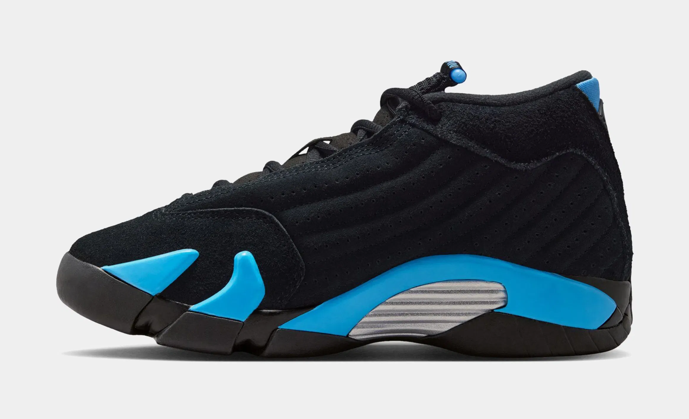 Air Jordan 14 Retro Black University Blue Grade School Lifestyle Shoes (Black/White/University Blue)
