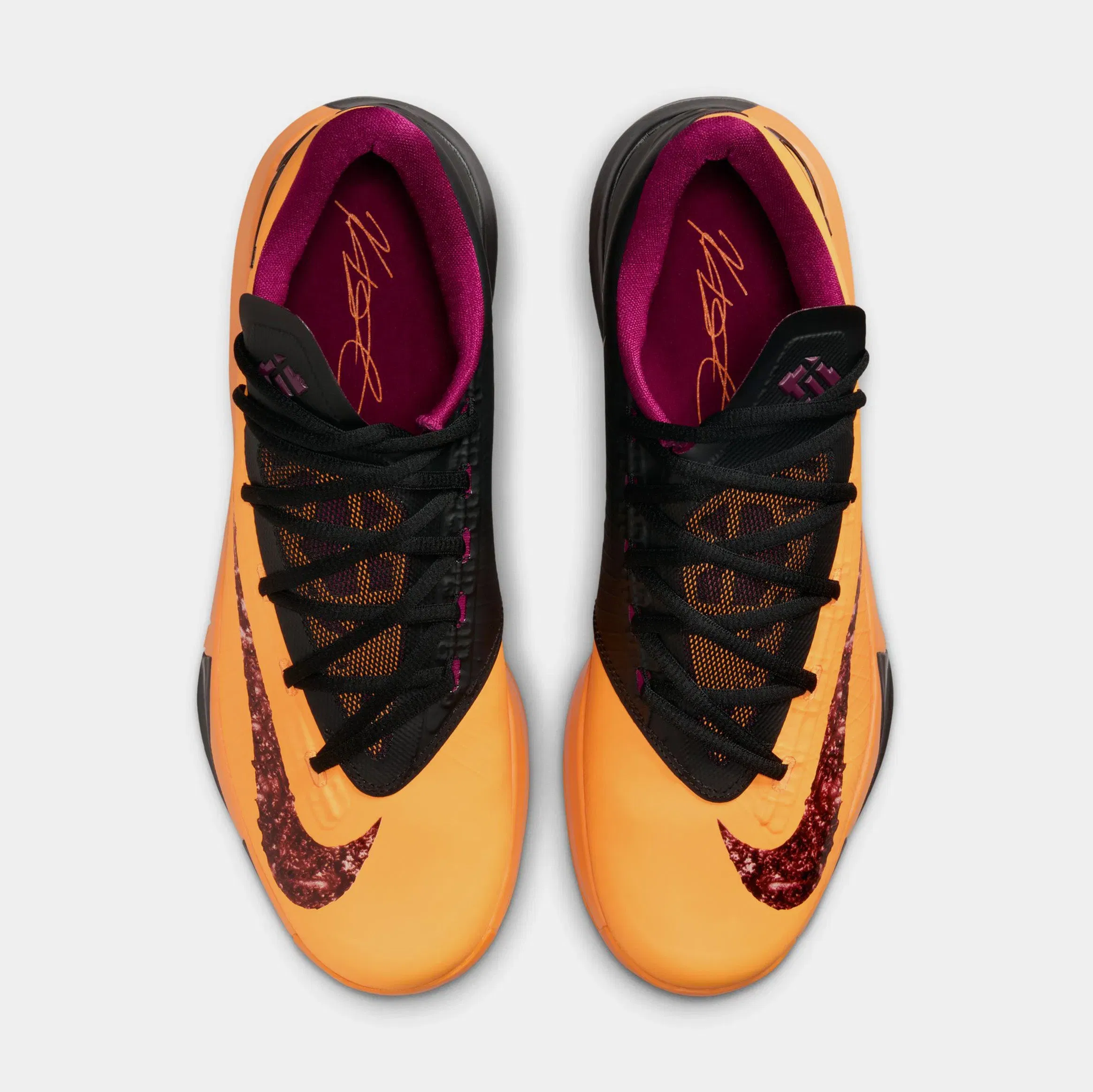 Nike Zoom KD 6 Peanut Butter And Jelly Mens Basketball Shoes (Laser Orange/Raspberry Red/Black)