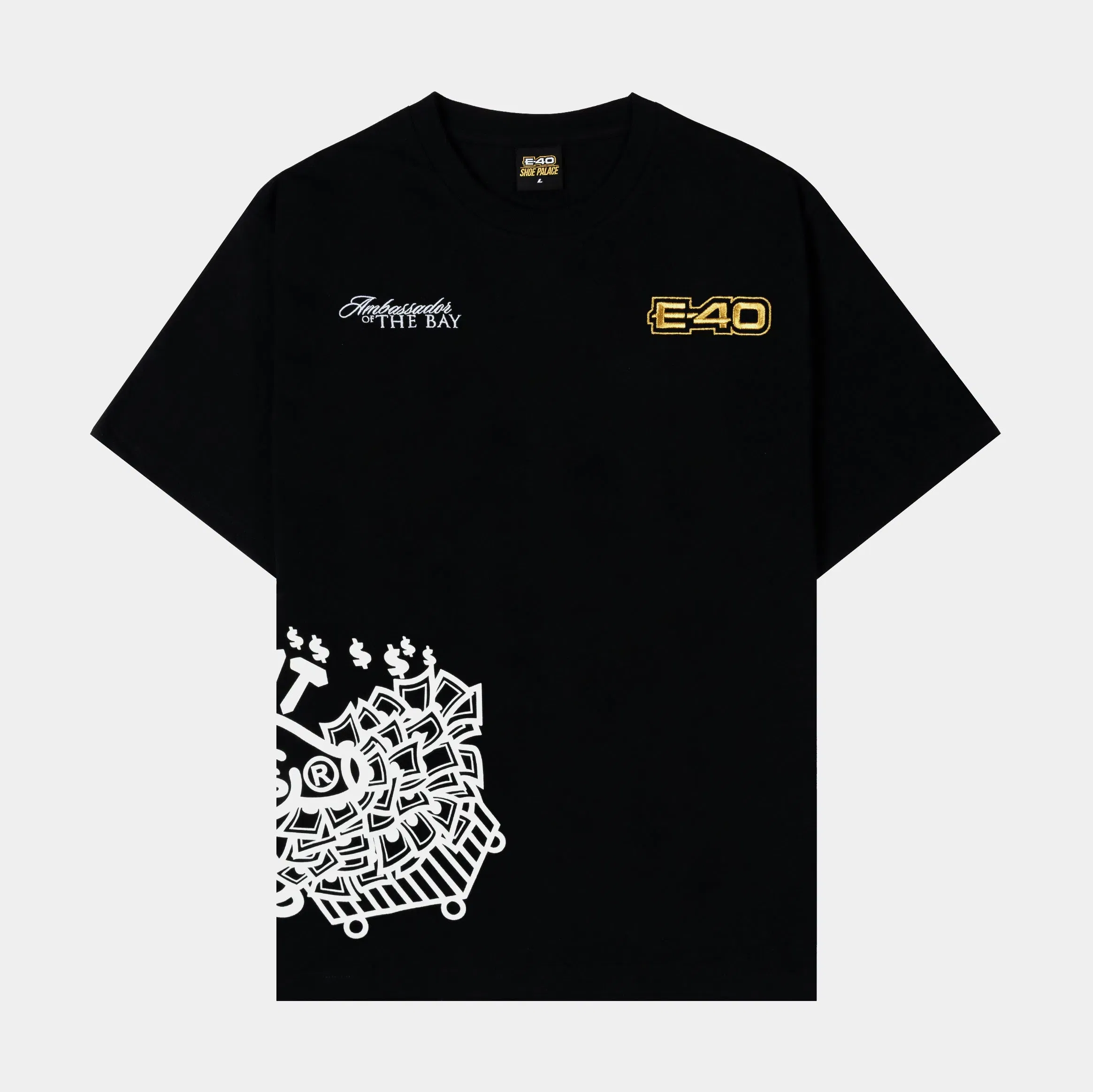 E40 X SP SP x E-40 Sized Money Bank Mens Short Sleeve Shirt (Black)