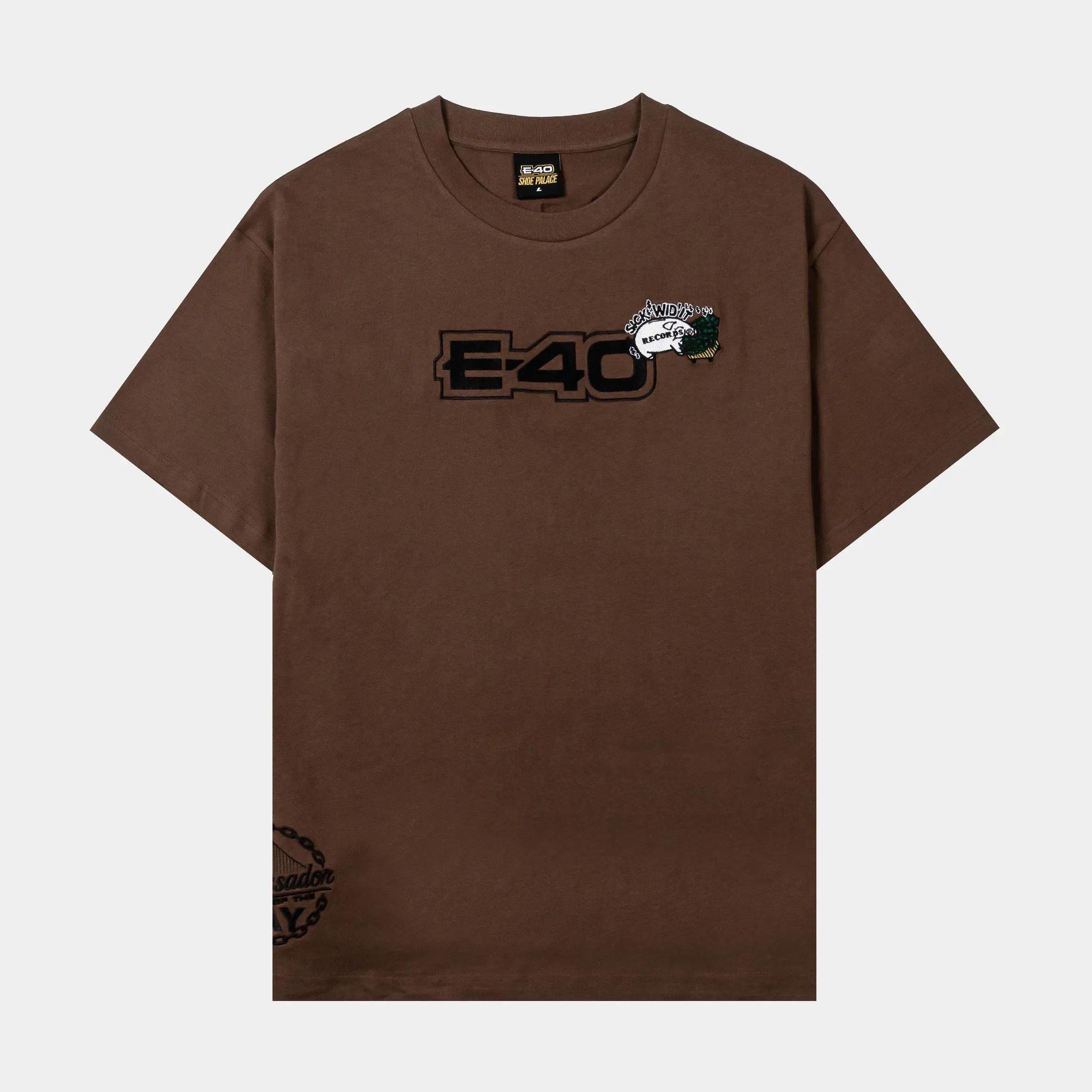 E40 X SP SP x E-40 Rapper's Ball Mens Short Sleeve Shirt (Brown/Black)