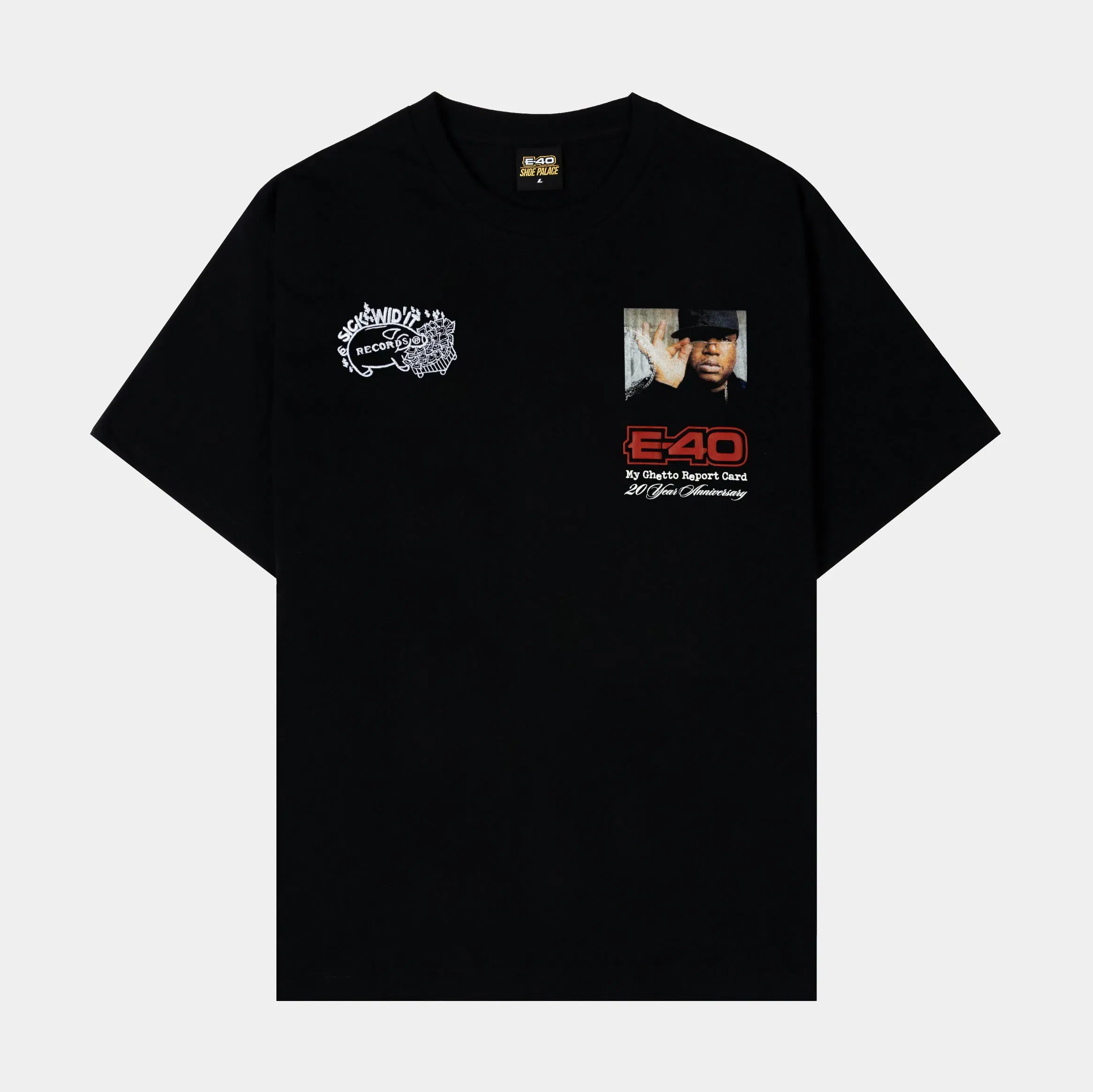 E40 X SP SP x E-40 My Ghetto Report Mens Short Sleeve Shirt (Black/Red)