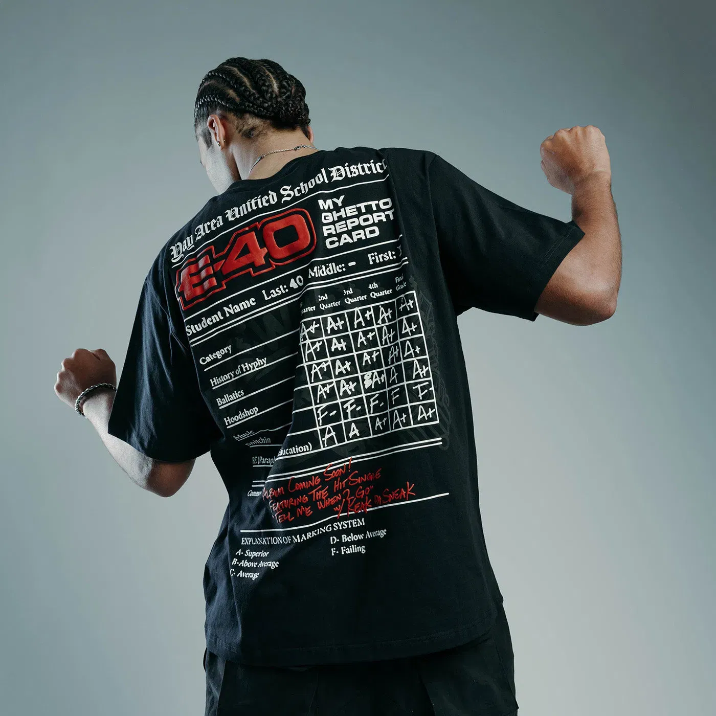 E40 X SP SP x E-40 My Ghetto Report Mens Short Sleeve Shirt (Black/Red)