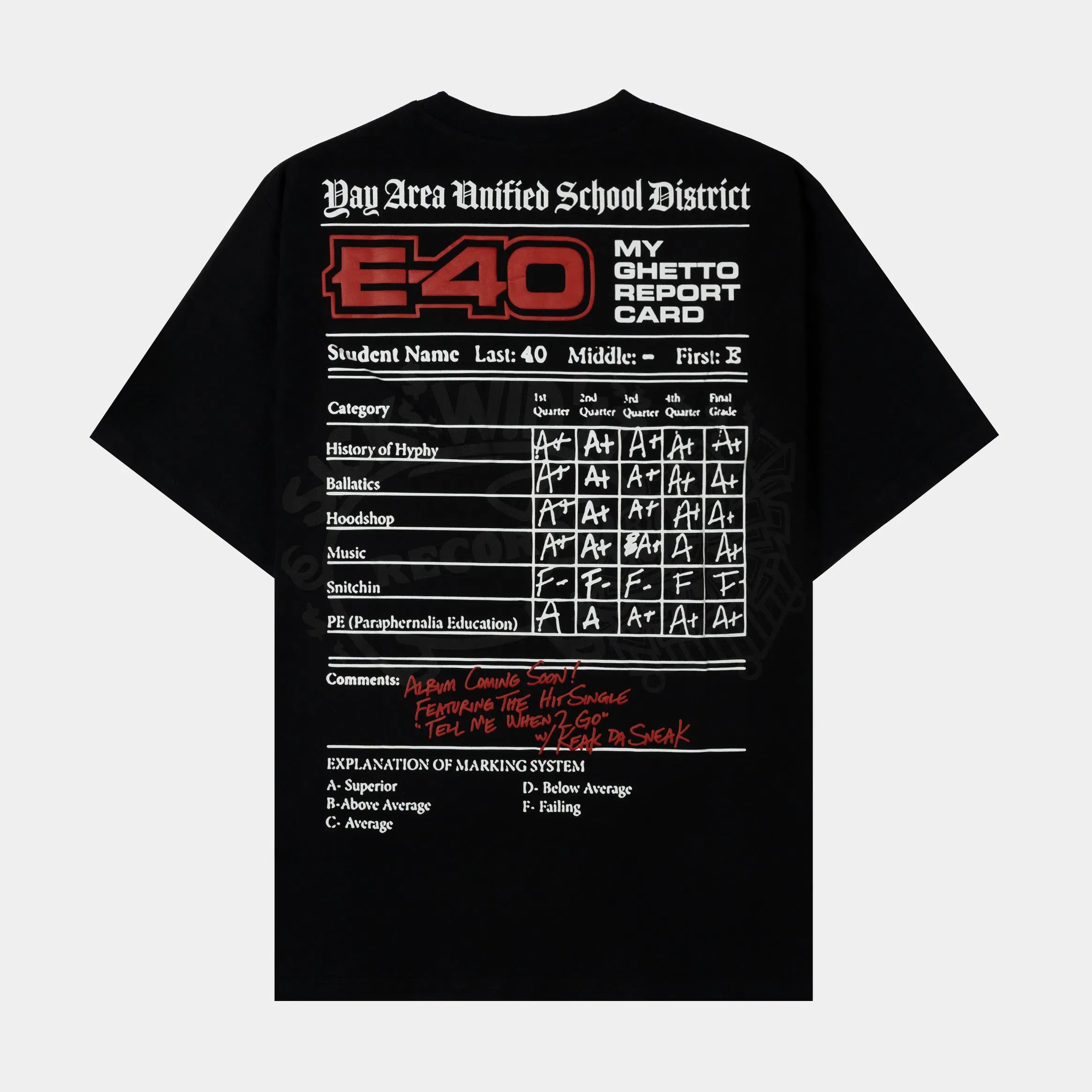 E40 X SP SP x E-40 My Ghetto Report Mens Short Sleeve Shirt (Black/Red)