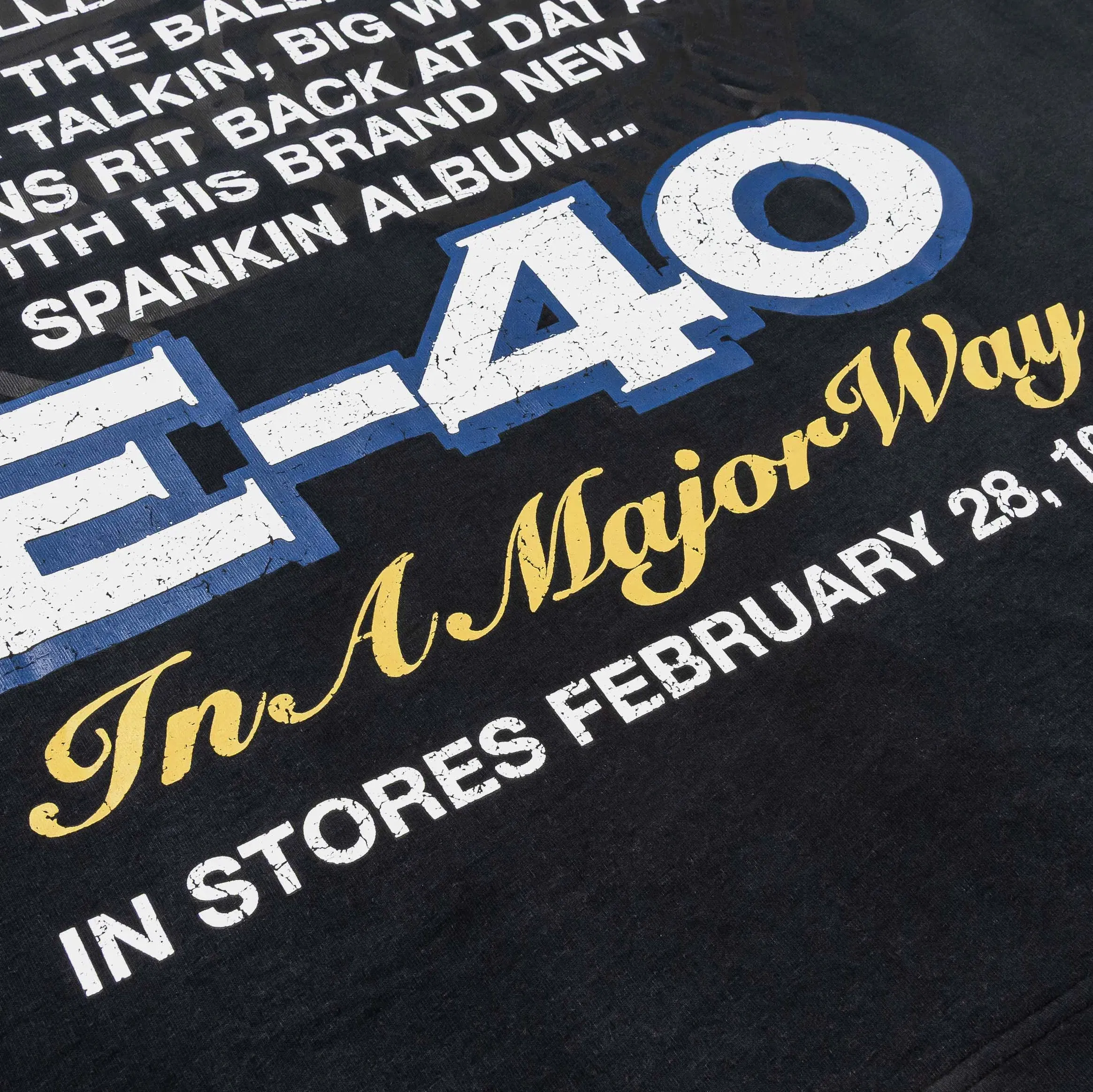 E40 X SP SP x E-40 In A Major Way Mens Short Sleeve Shirt (Black/Blue)