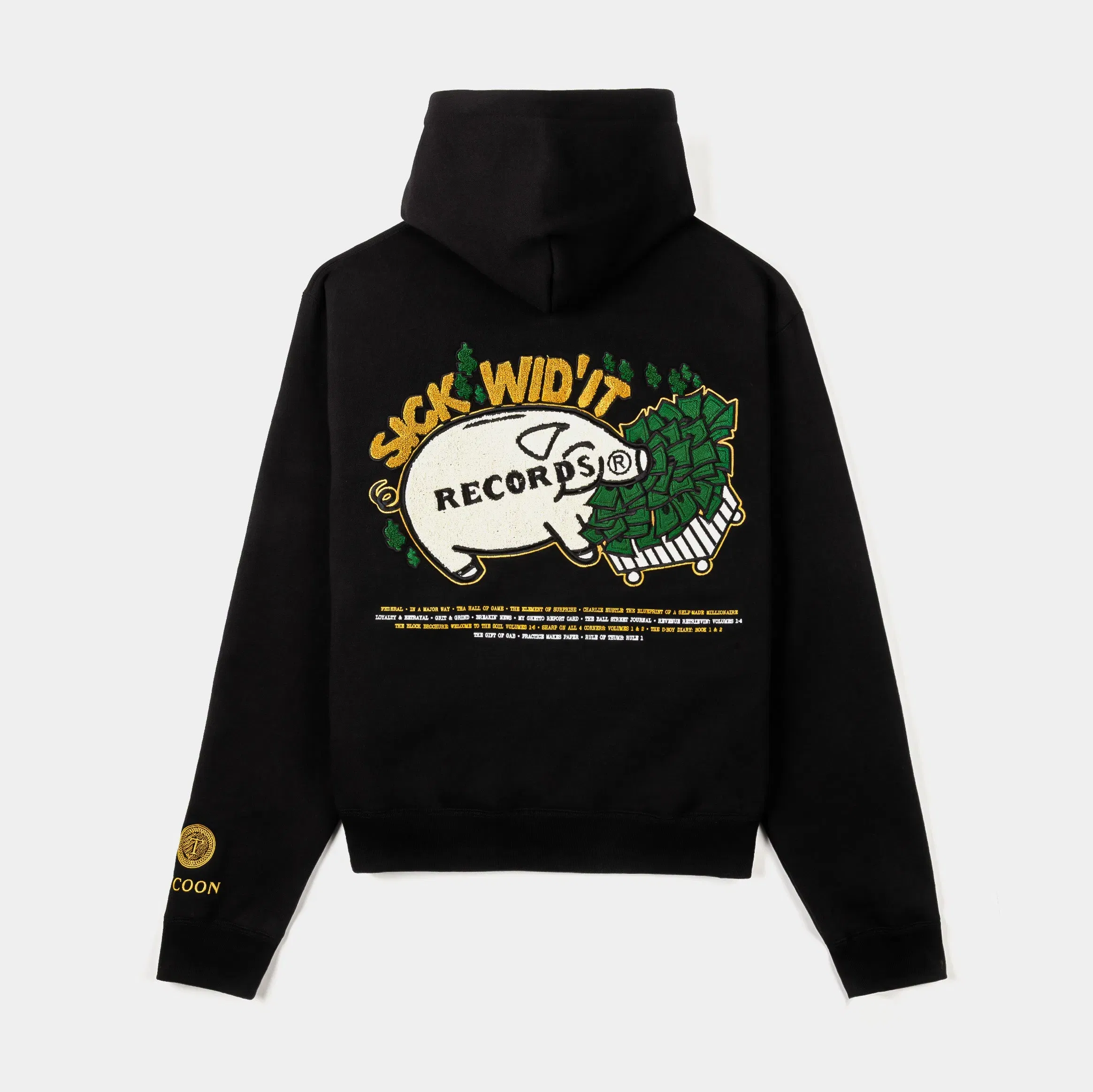 E40 X SP SP x E-40 Major Way Zip Up Mens Hoodie (Black/White)