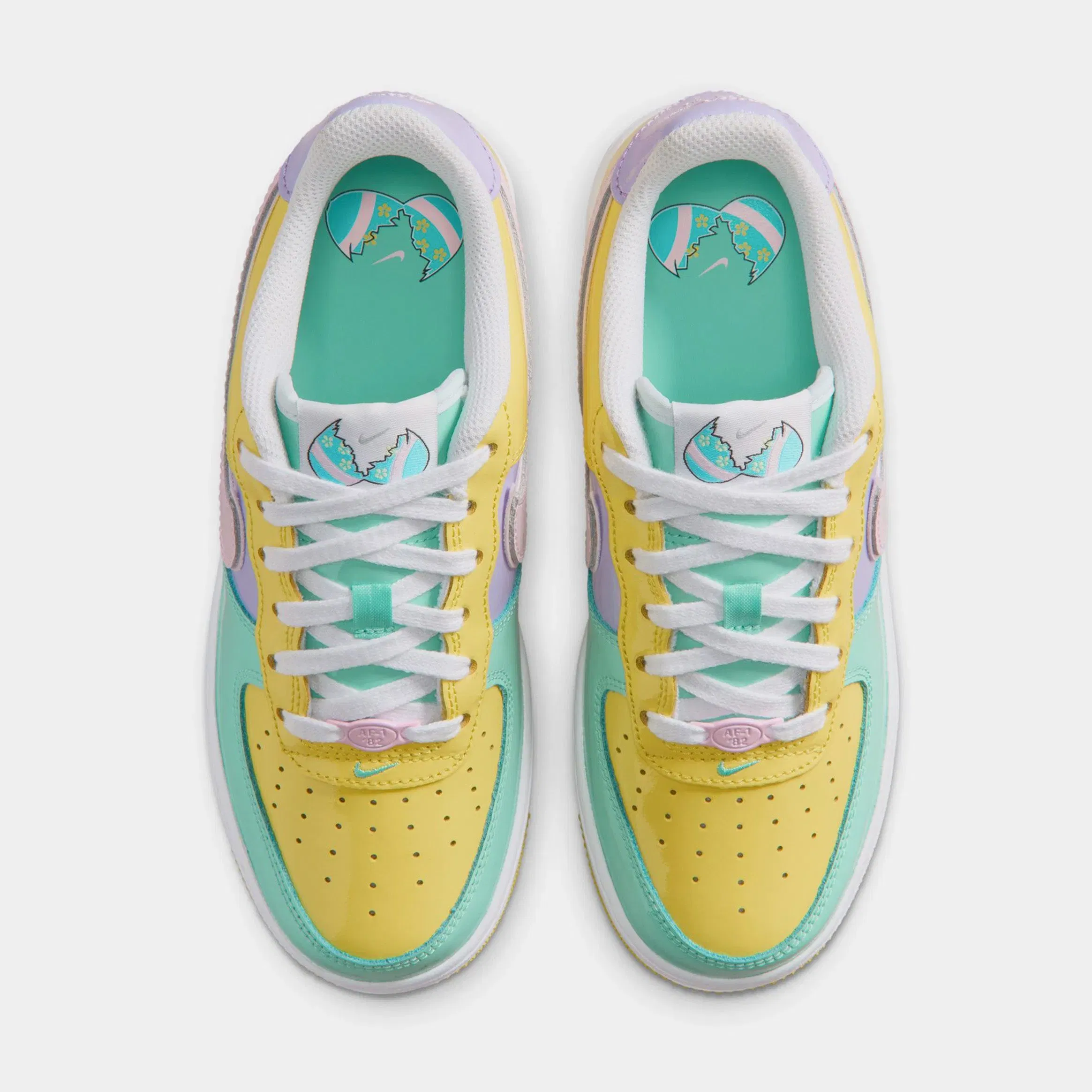 Nike Air Force 1' 07 Easter Grade School Lifestyle Shoes (Yellow Pulse/Pink Foam/Hydrangeas)
