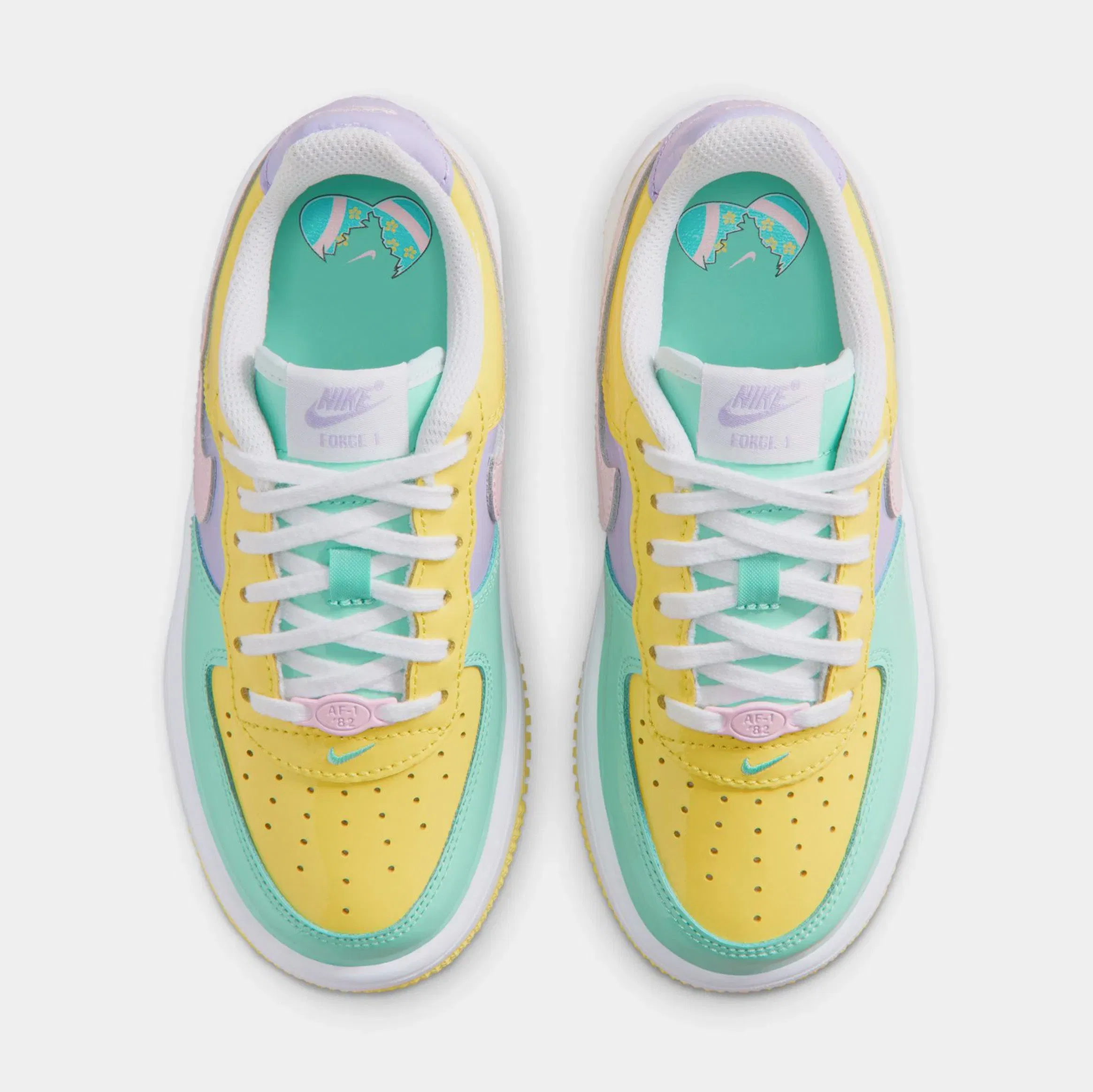 Nike Air Force 1 '07 Easter Preschool Lifestyle Shoes (Yellow Pulse/Pink Foam/Hydrangeas)
