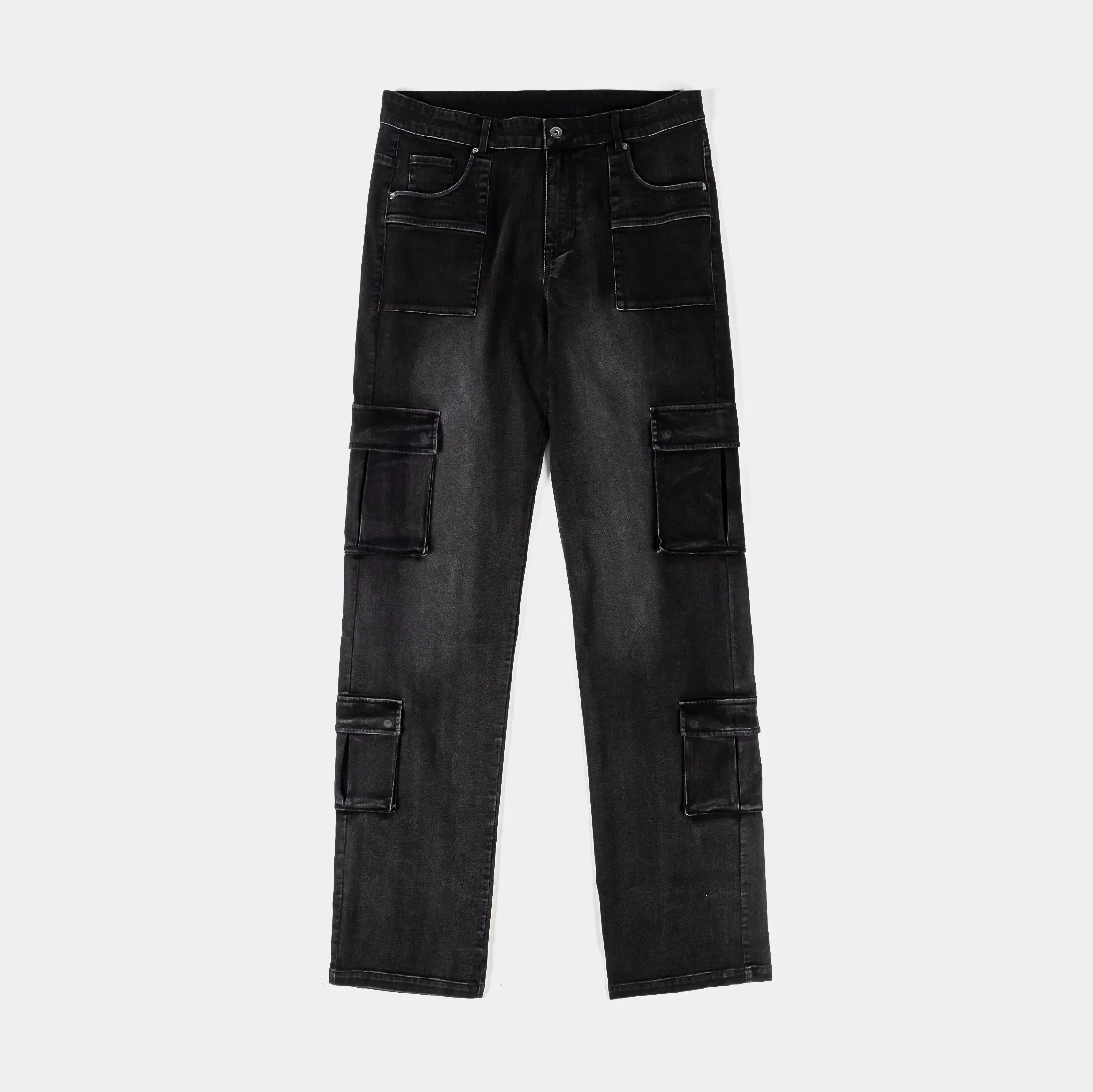 ROUTE TO RICHES Cargo Pocket Denim Mens Pants (Black)
