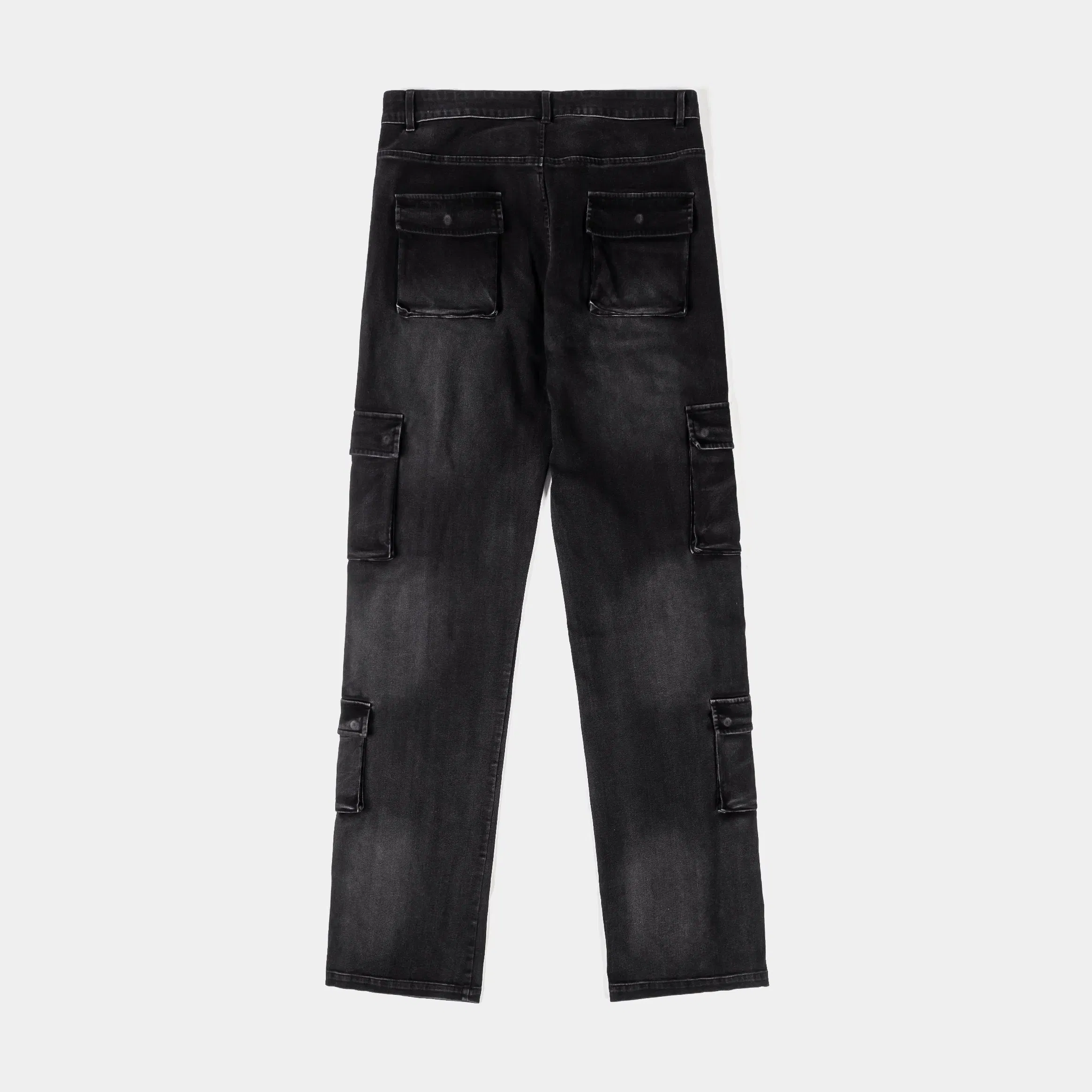 ROUTE TO RICHES Cargo Pocket Denim Mens Pants (Black)