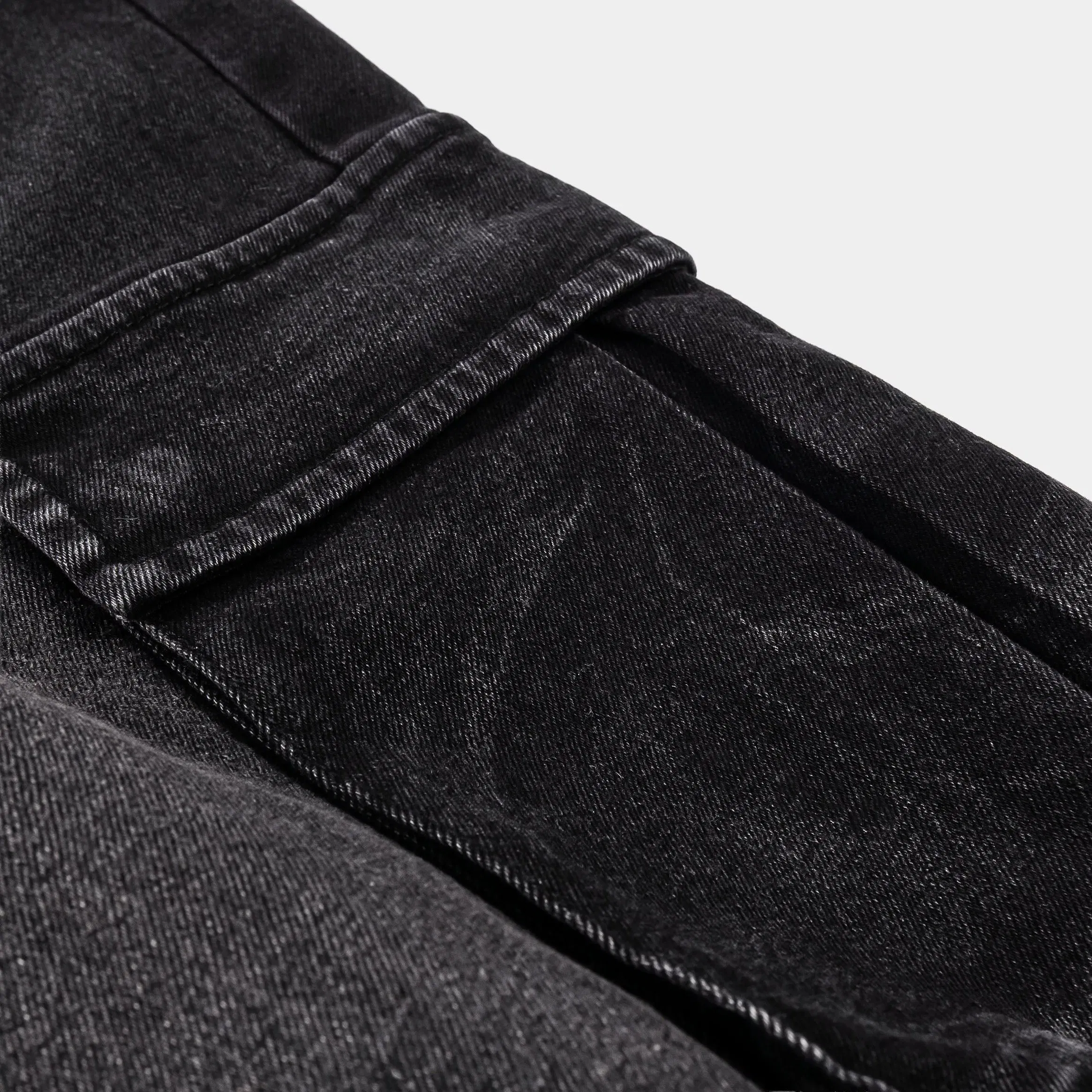 ROUTE TO RICHES Cargo Pocket Denim Mens Pants (Black)