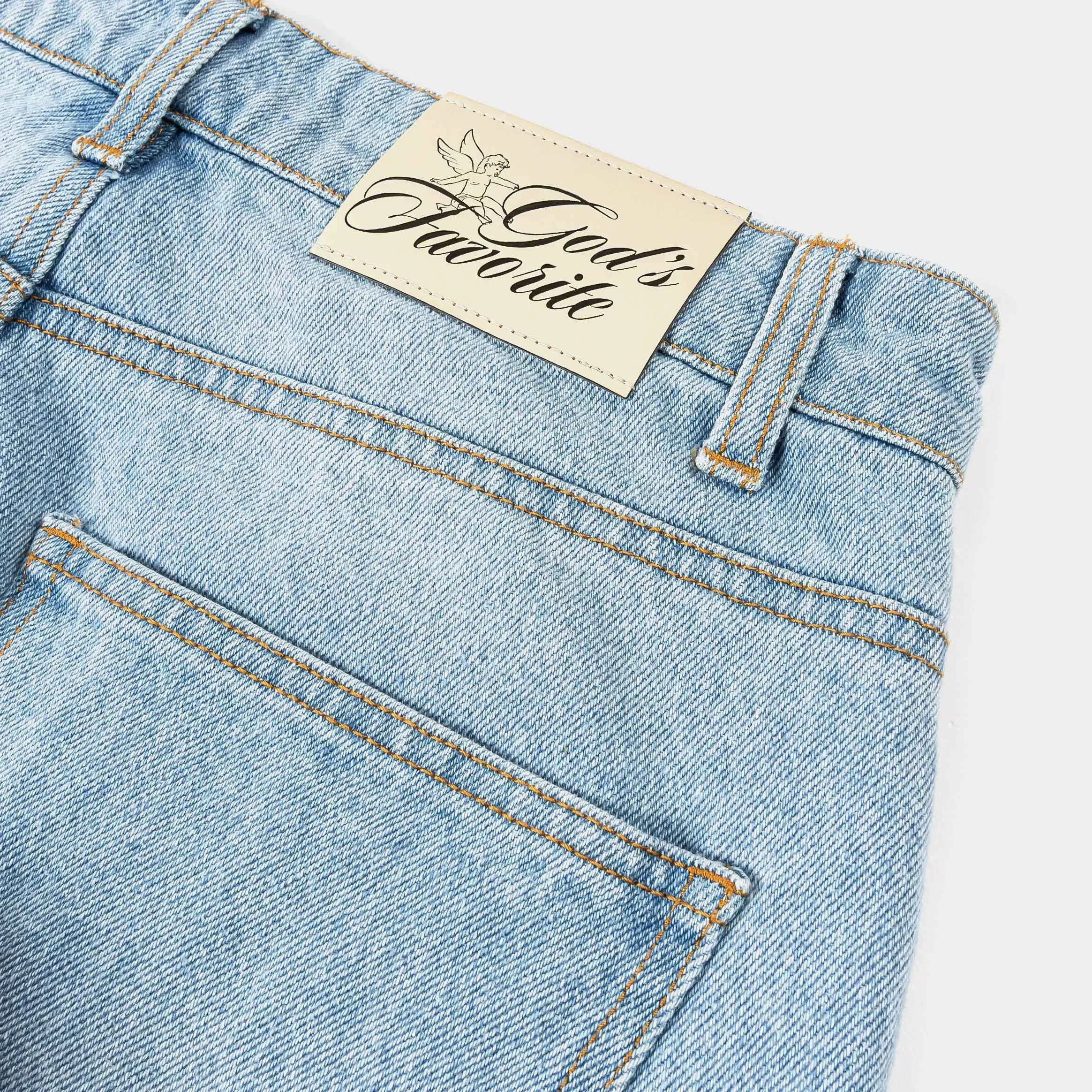 MAISON ARTICLE God's Favorite Denim Washed Womens Pants (Washed Blue)