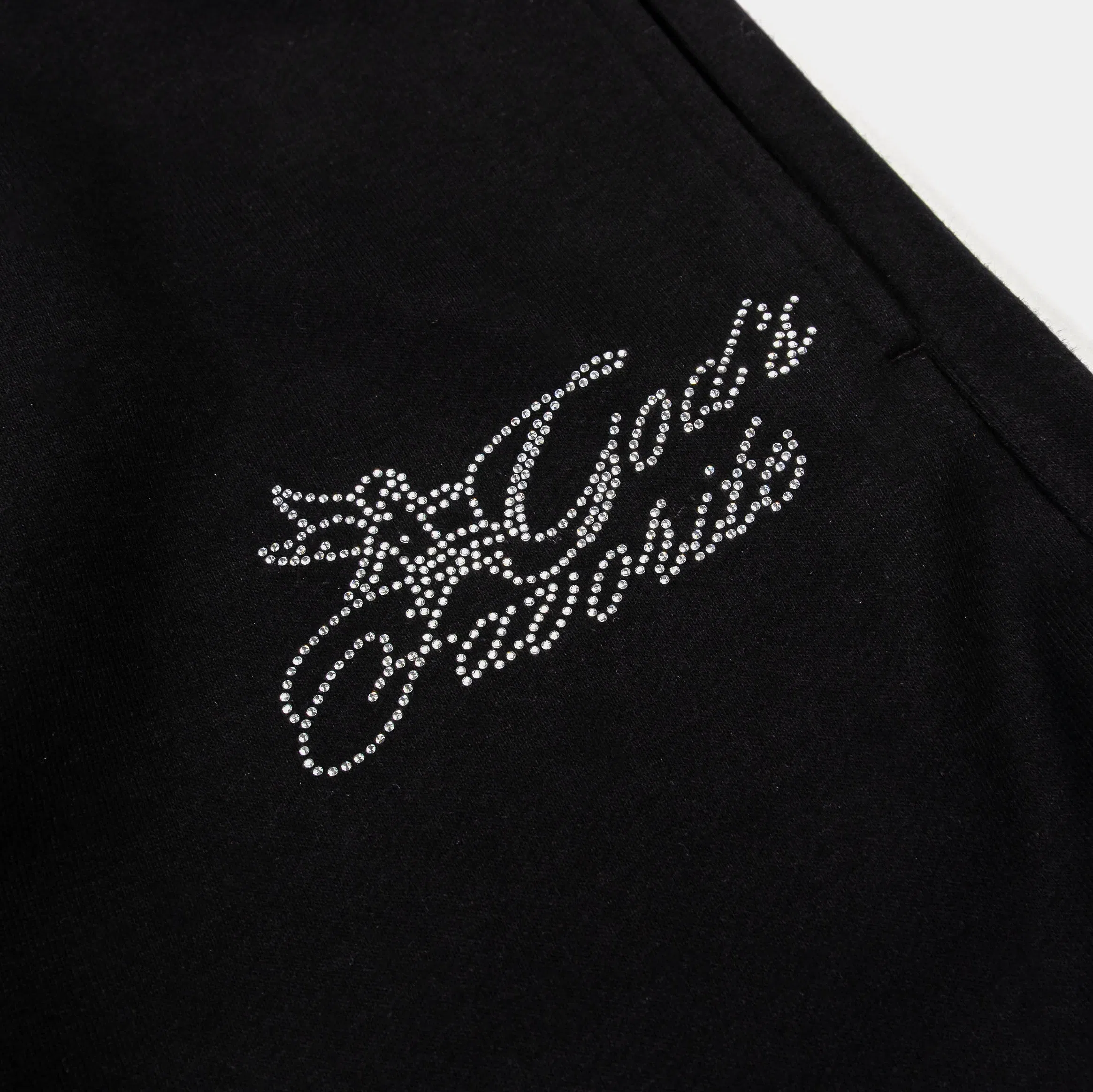 MAISON ARTICLE Rhinestone Crosses Womens Sweatpants (Black/Black)