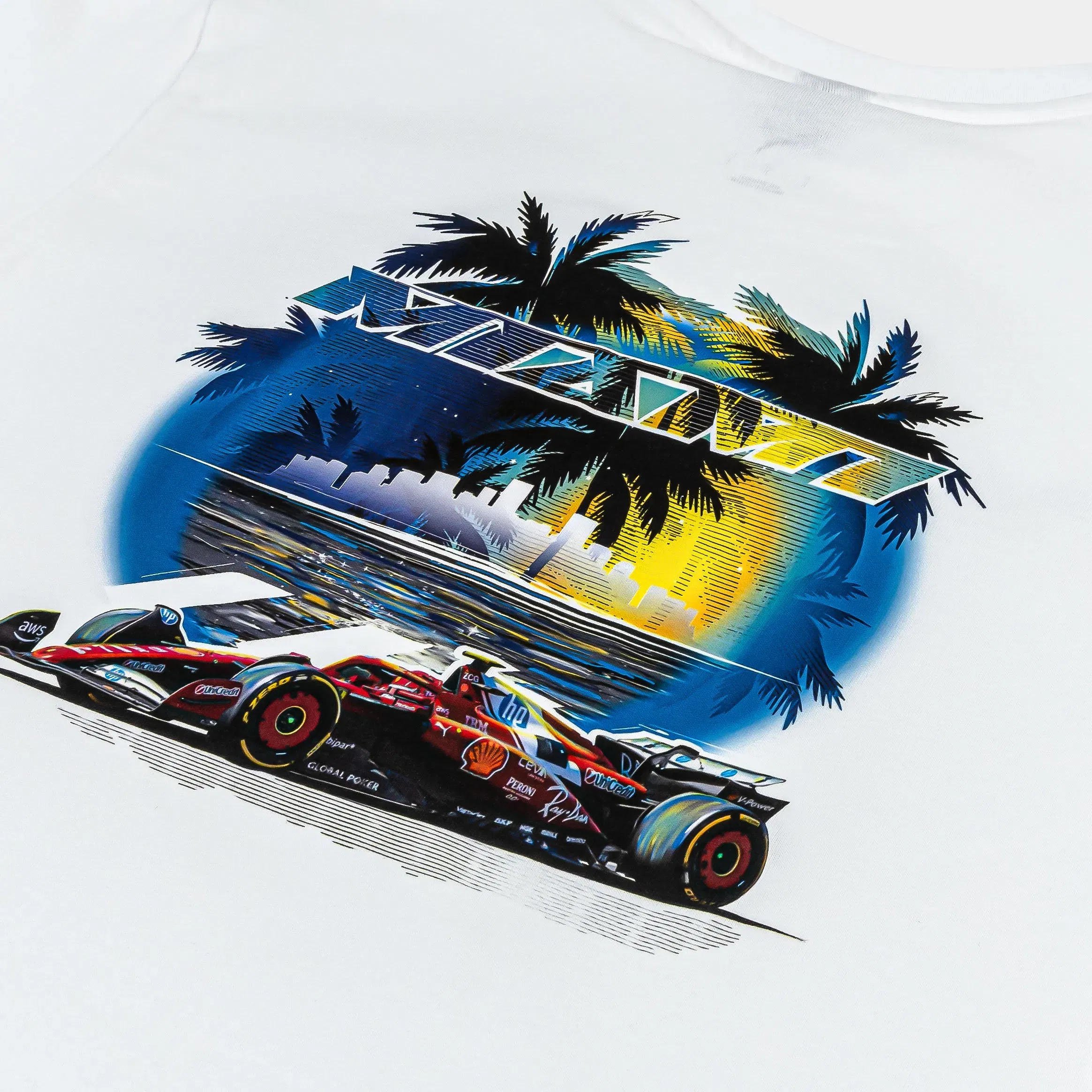 Puma Scuderia Ferrari Miami Oversized Mens Short Sleeve Shirt (Puma White)