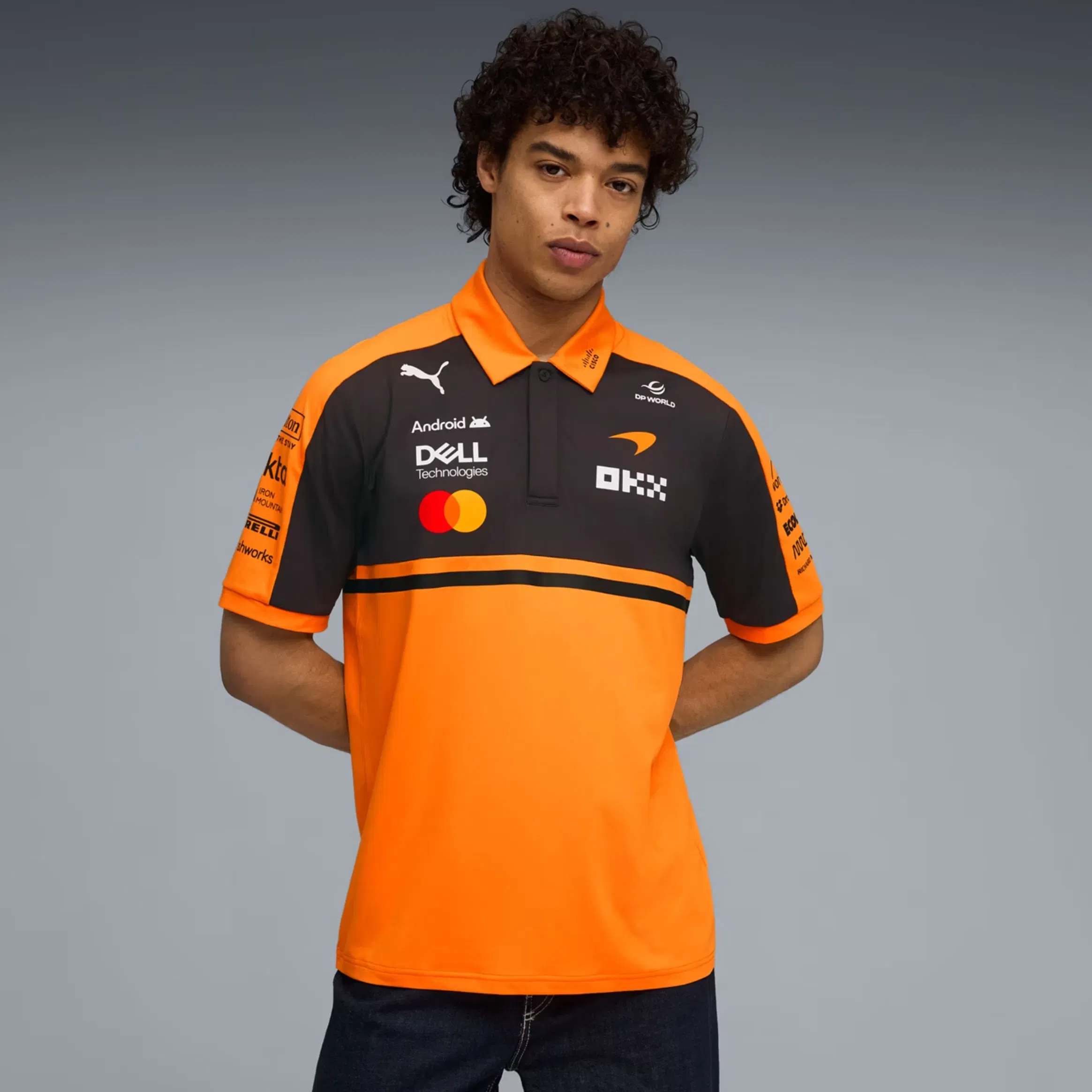 Puma McLaren Racing Replica Polo Mens Short Sleeve Shirt (Papaya)