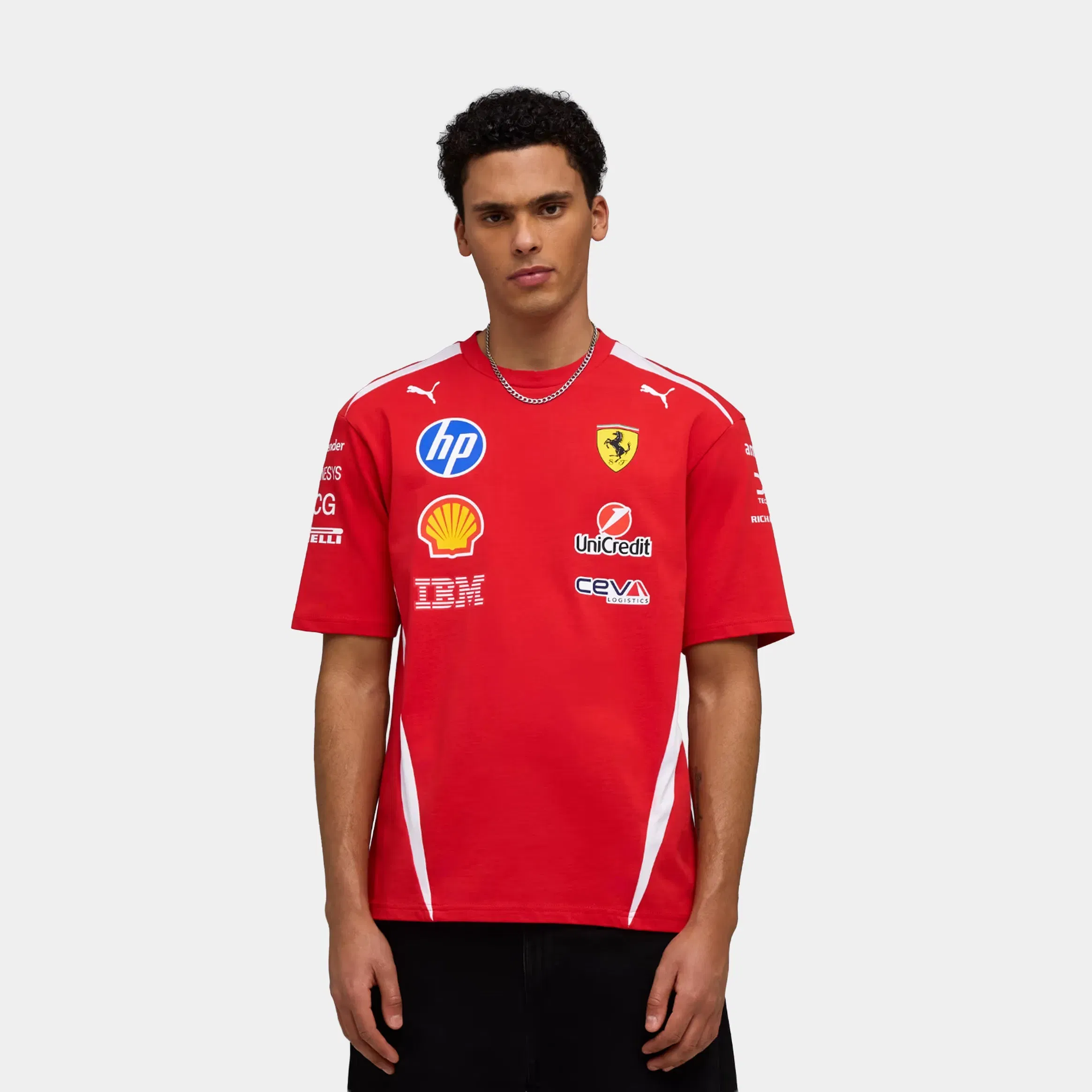 Puma Scuderia Ferrari HP Replica Drivers Mens Short Sleeve Shirt (Puma Red)