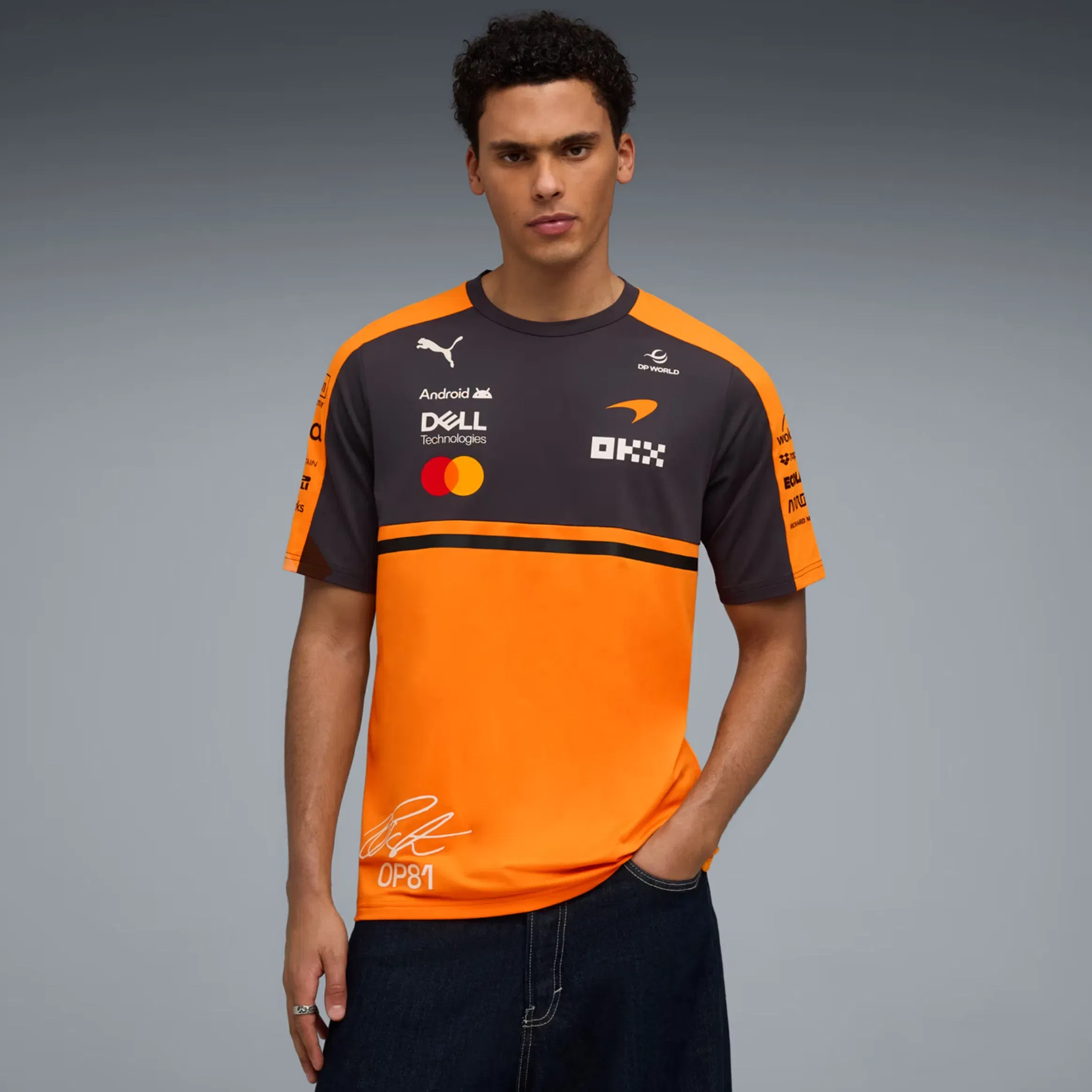 Puma McLaren Racing Replica Piastri Mens Short Sleeve Shirt (Papaya)