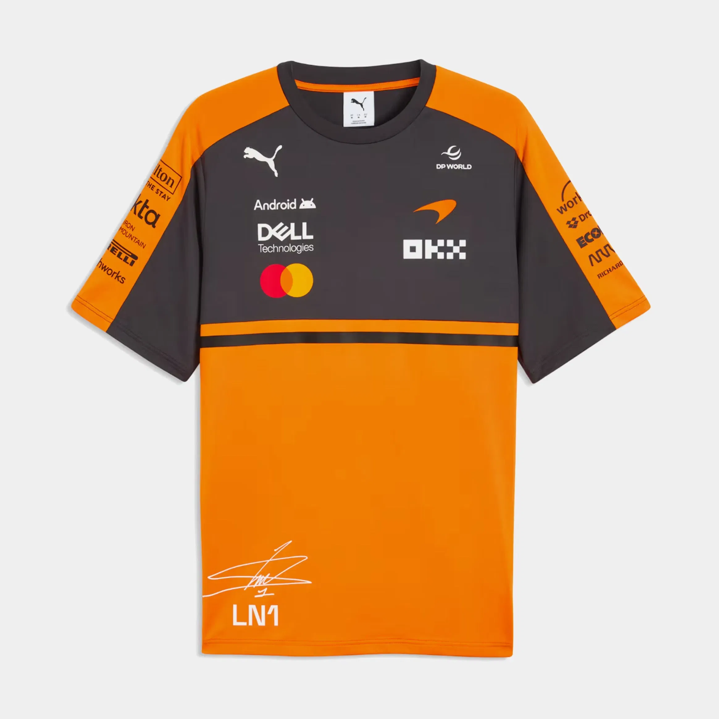 Puma McLaren Racing Replica Norris Mens Short Sleeve Shirt (Papaya)