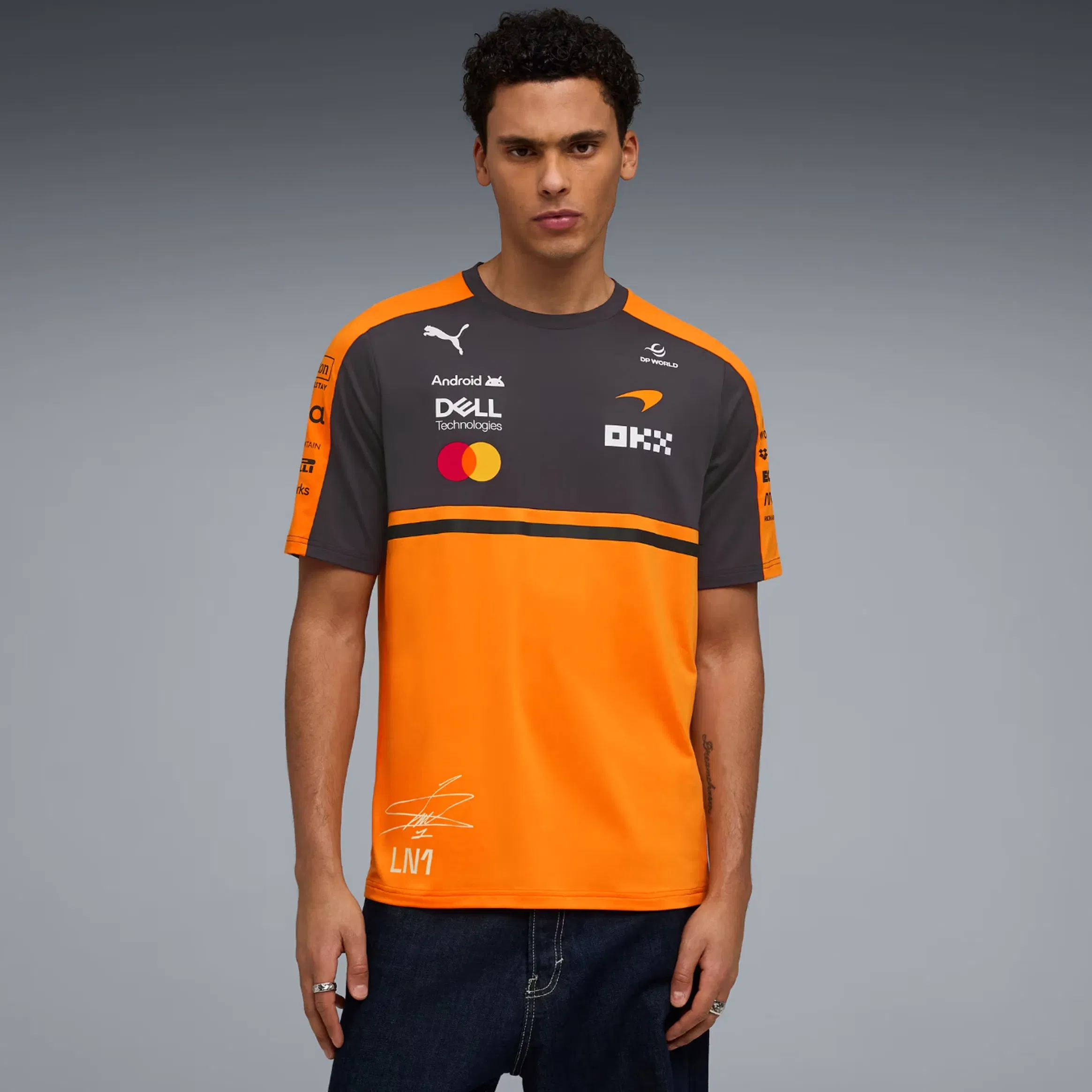 Puma McLaren Racing Replica Norris Mens Short Sleeve Shirt (Papaya)