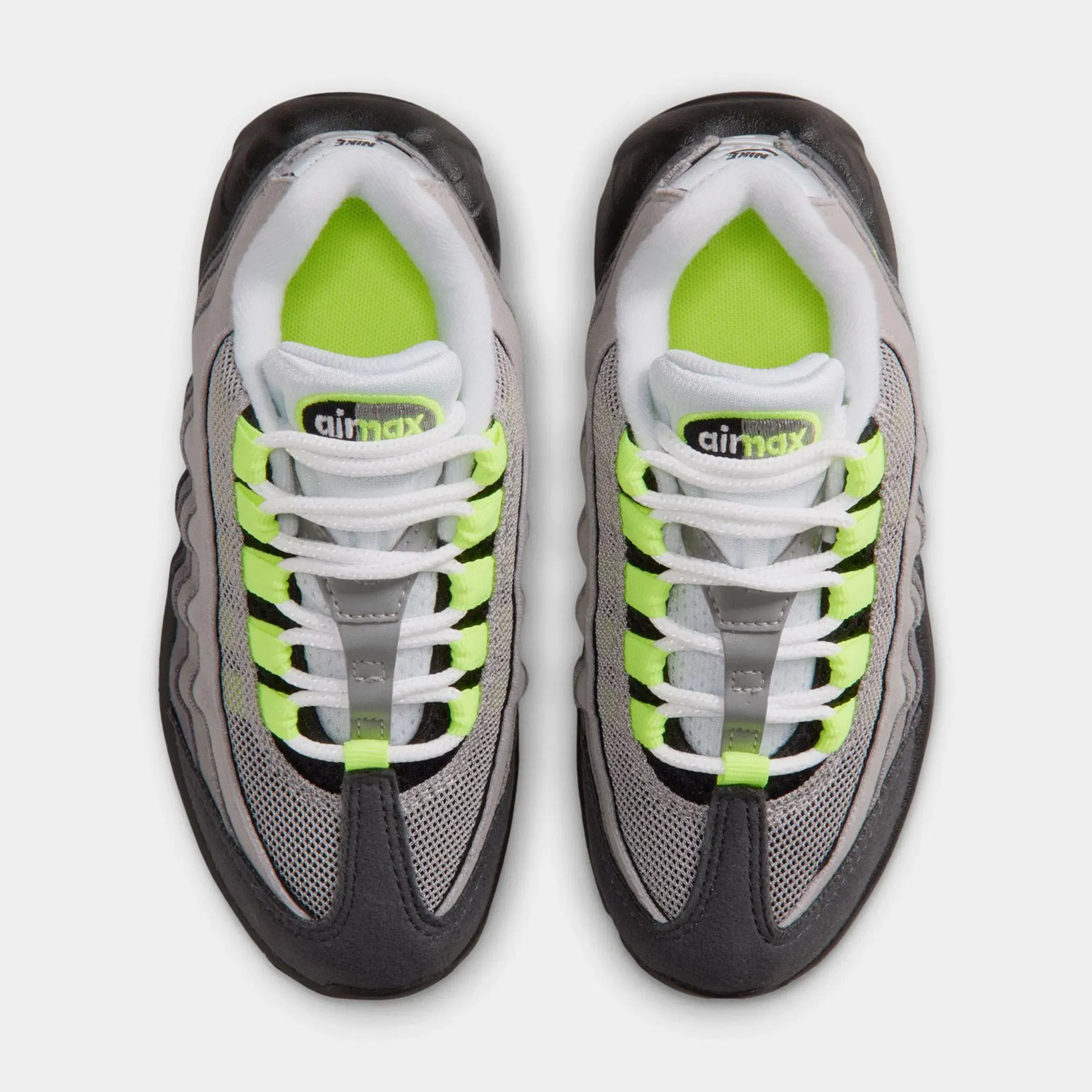 Nike Air Max 95 Big Bubble Neon Preschool Running Shoes (Black/Neon Yellow/Anthracite/Light Graphite)