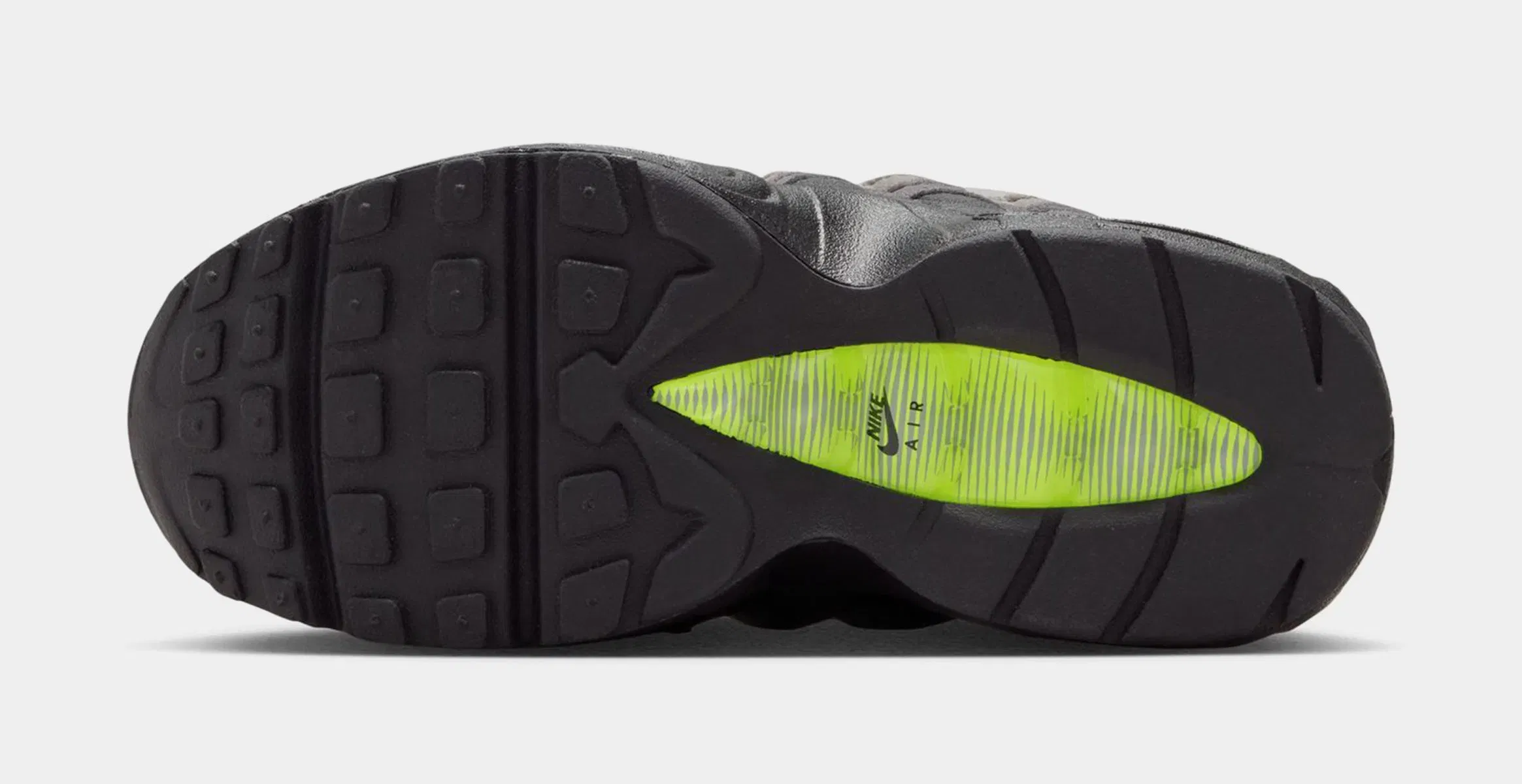 Nike Air Max 95 Big Bubble Neon Preschool Running Shoes (Black/Neon Yellow/Anthracite/Light Graphite)