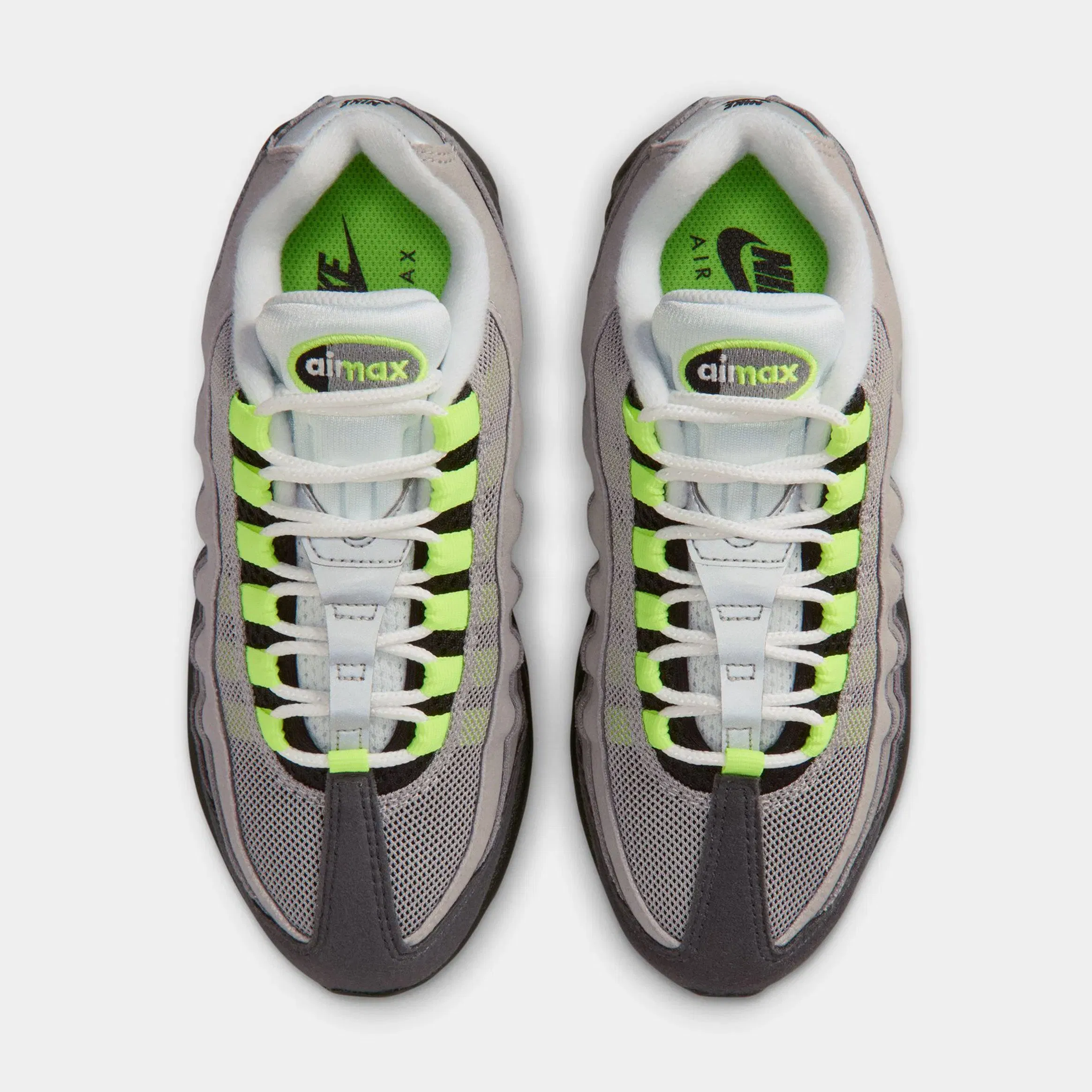 Nike Air Max 95 Big Bubble Neon Grade School Running Shoes (Black/Neon Yellow/Anthracite/Light Graphite)
