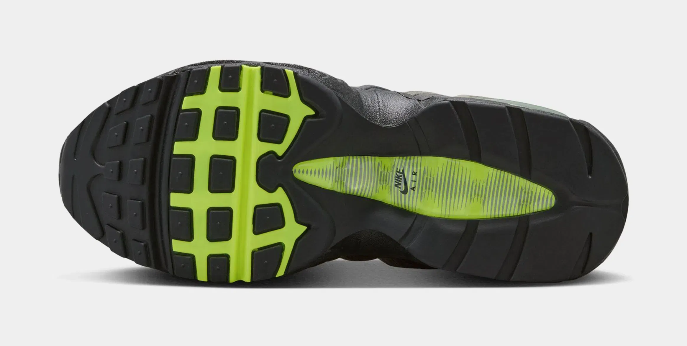 Nike Air Max 95 Big Bubble Neon Grade School Running Shoes (Black/Neon Yellow/Anthracite/Light Graphite)