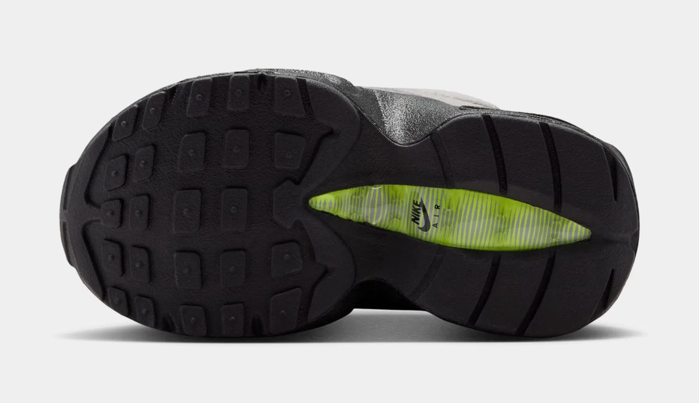 Nike Little Max 95 Big Bubble Neon Infant Toddler Running Shoes (Black/Neon Yellow/Anthracite/Light Graphite)