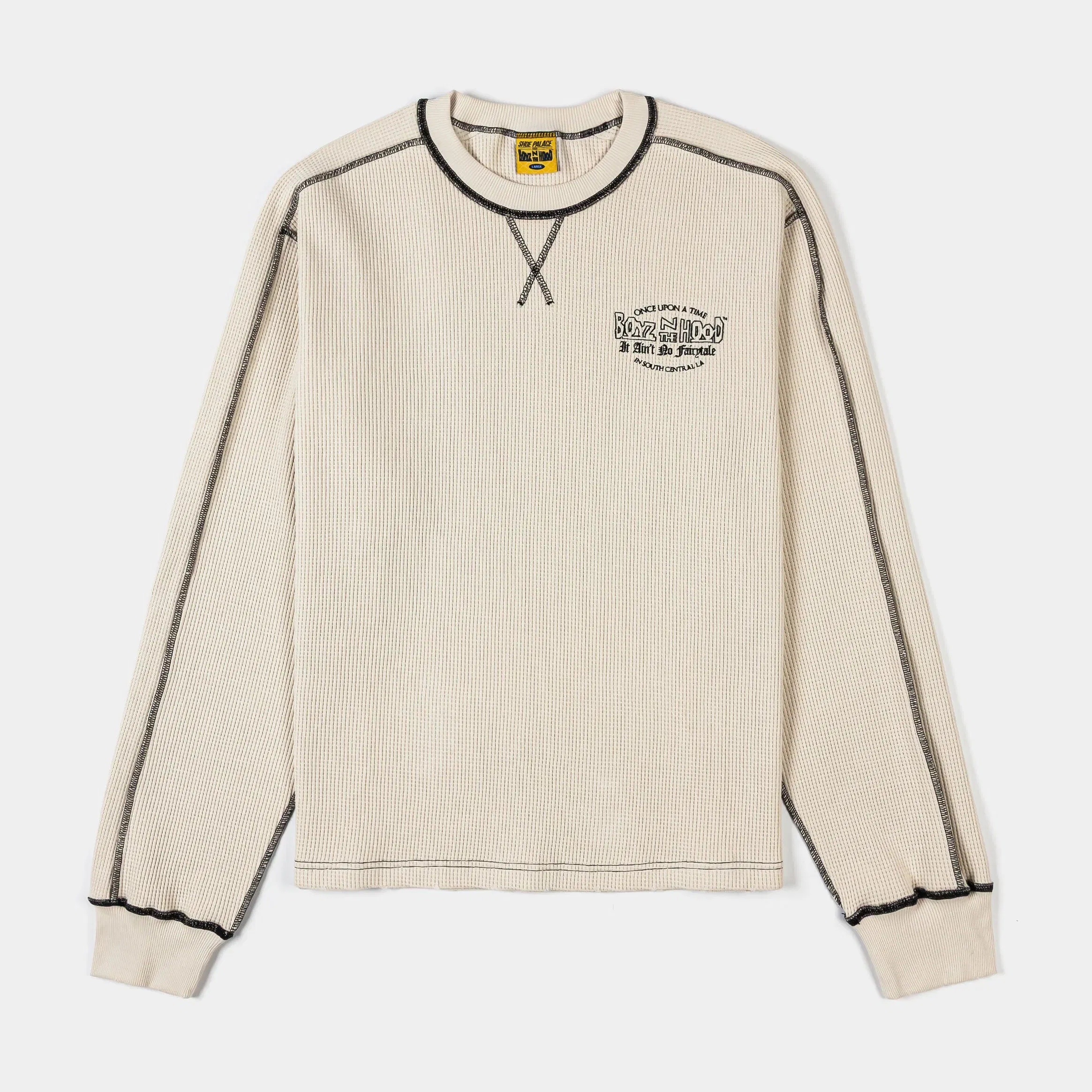 BOYZNTHEHOOD X SP SP x Boyz N The Hood No FairyTale Thermal Mens Long Sleeve Shirt (Cream/Black)