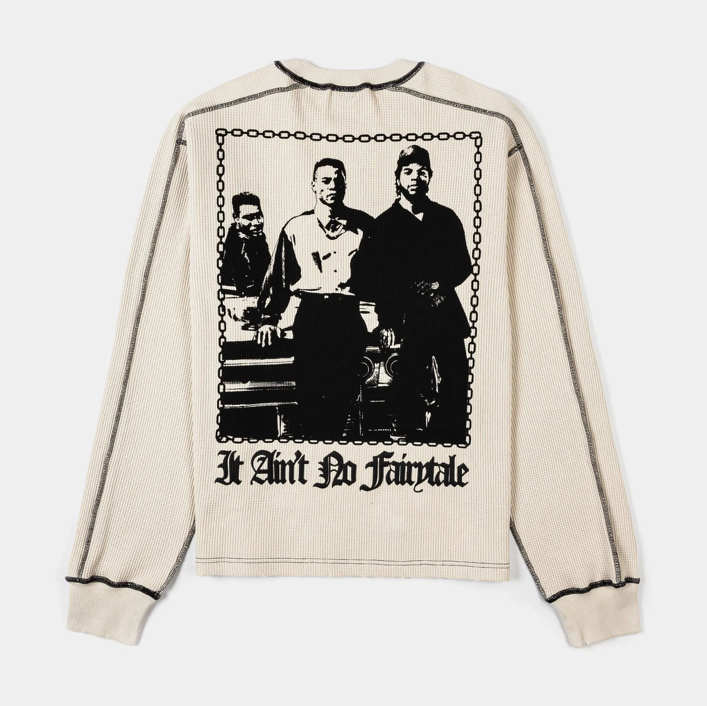 BOYZNTHEHOOD X SP SP x Boyz N The Hood No FairyTale Thermal Mens Long Sleeve Shirt (Cream/Black)
