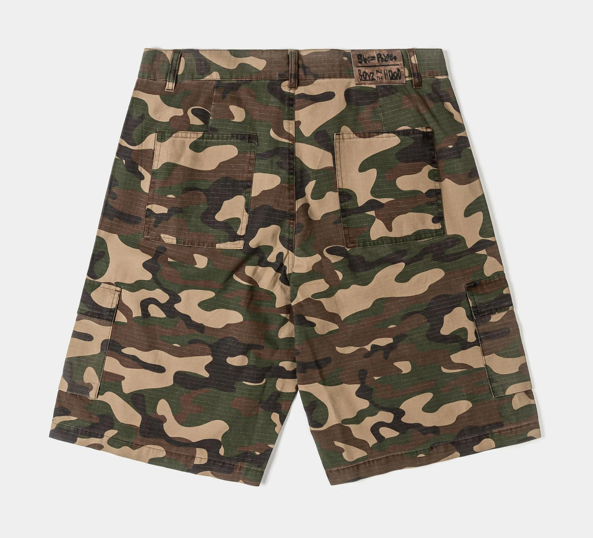 BOYZNTHEHOOD X SP SP x Boyz N The Hood Doughboy Cargo Mens Shorts (Camo/Red)