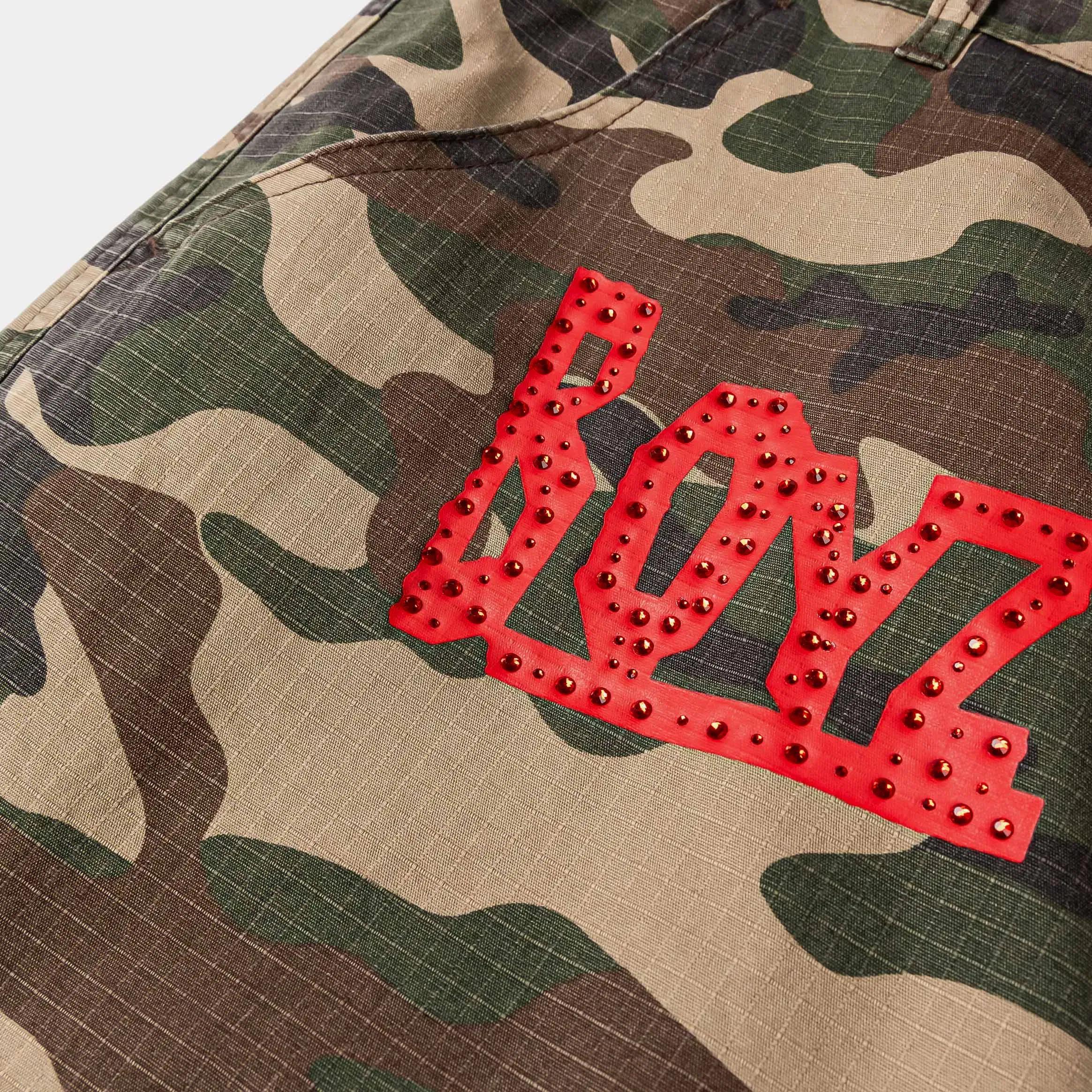 BOYZNTHEHOOD X SP SP x Boyz N The Hood Doughboy Cargo Mens Shorts (Camo/Red)