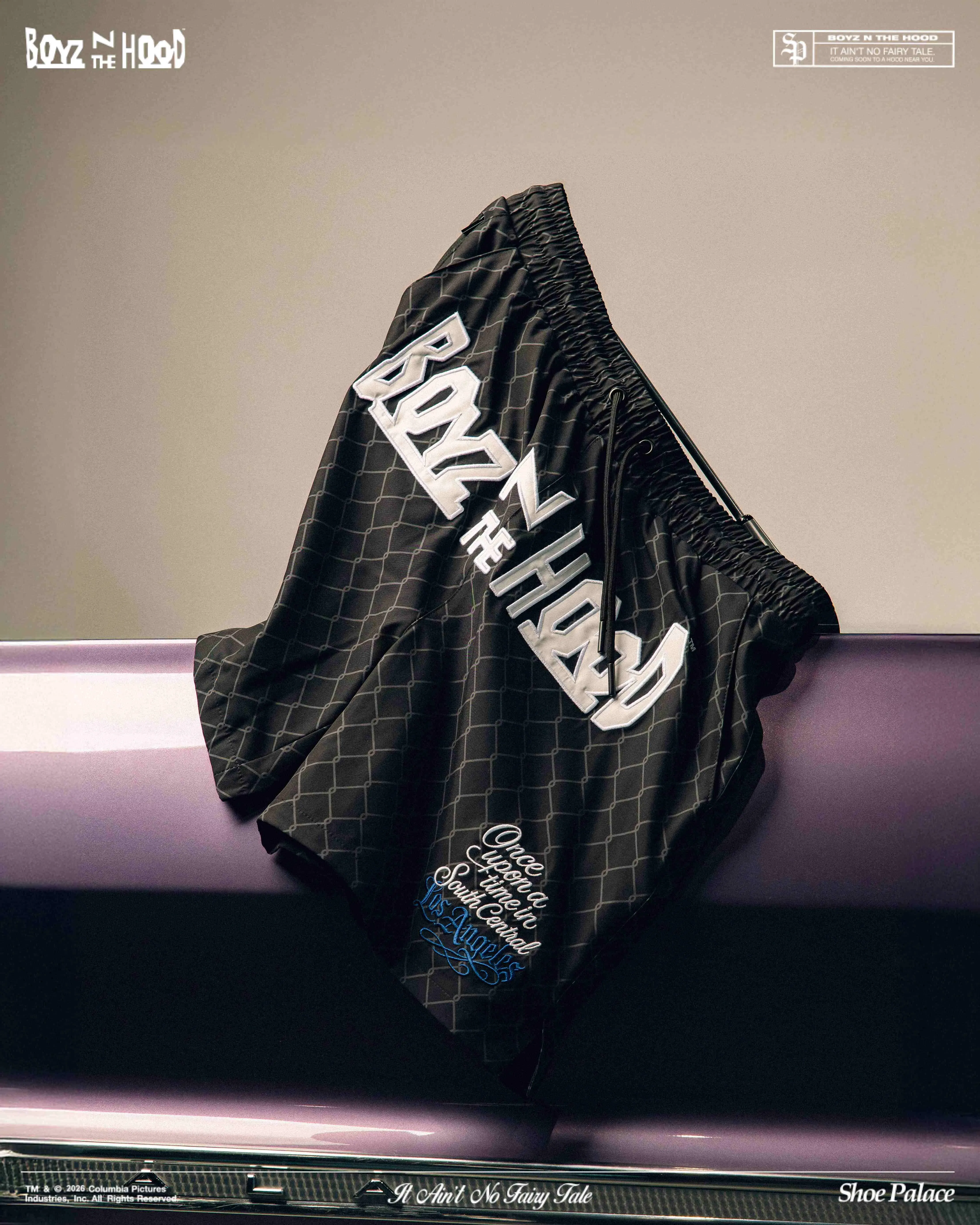 BOYZNTHEHOOD X SP SP x Boyz N The Hood Los Angeles Hybrid Mens Shorts (Black/White)