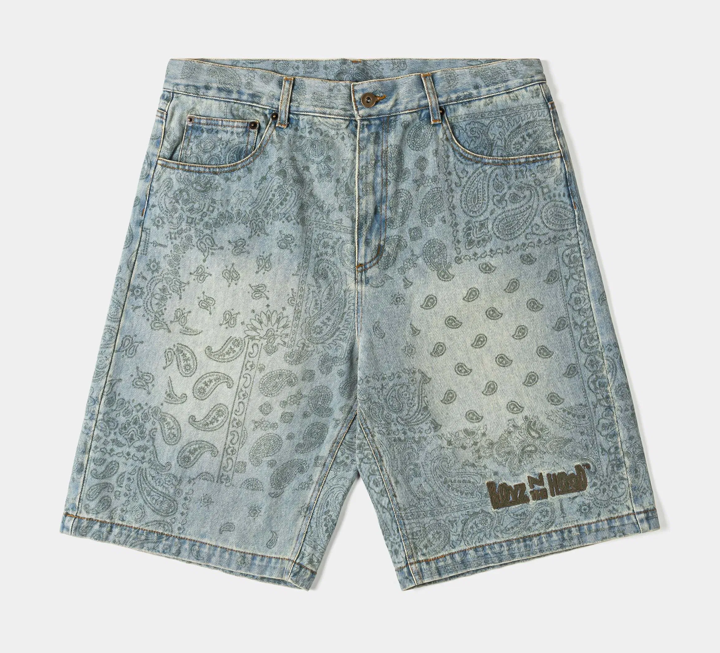 BOYZNTHEHOOD X SP SP x Boyz N The Hood Stop The Violence Denim Mens Shorts (Blue)