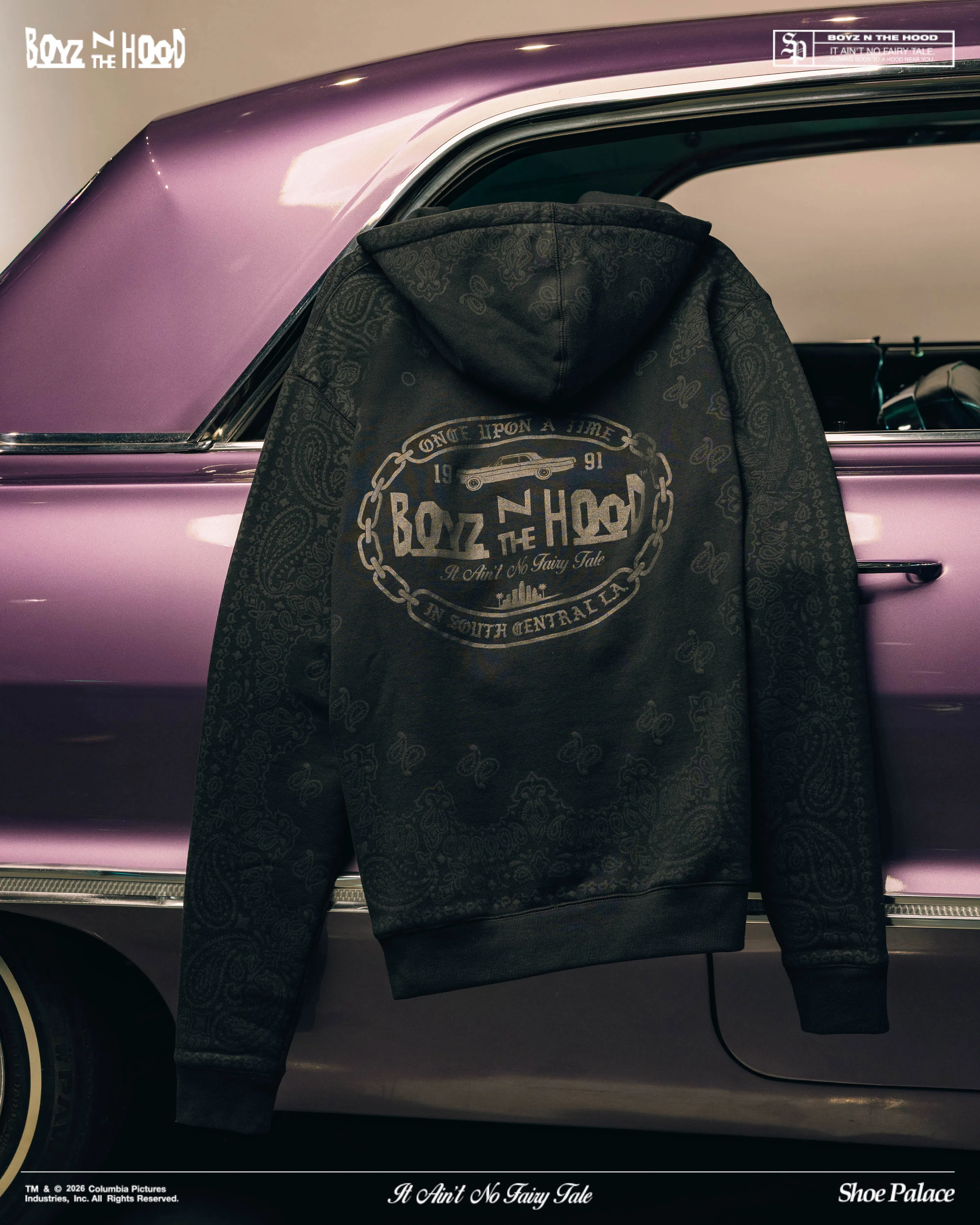 BOYZNTHEHOOD X SP SP x Boyz N The Hood Paisley Pullover Mens Hoodie (Black/White)