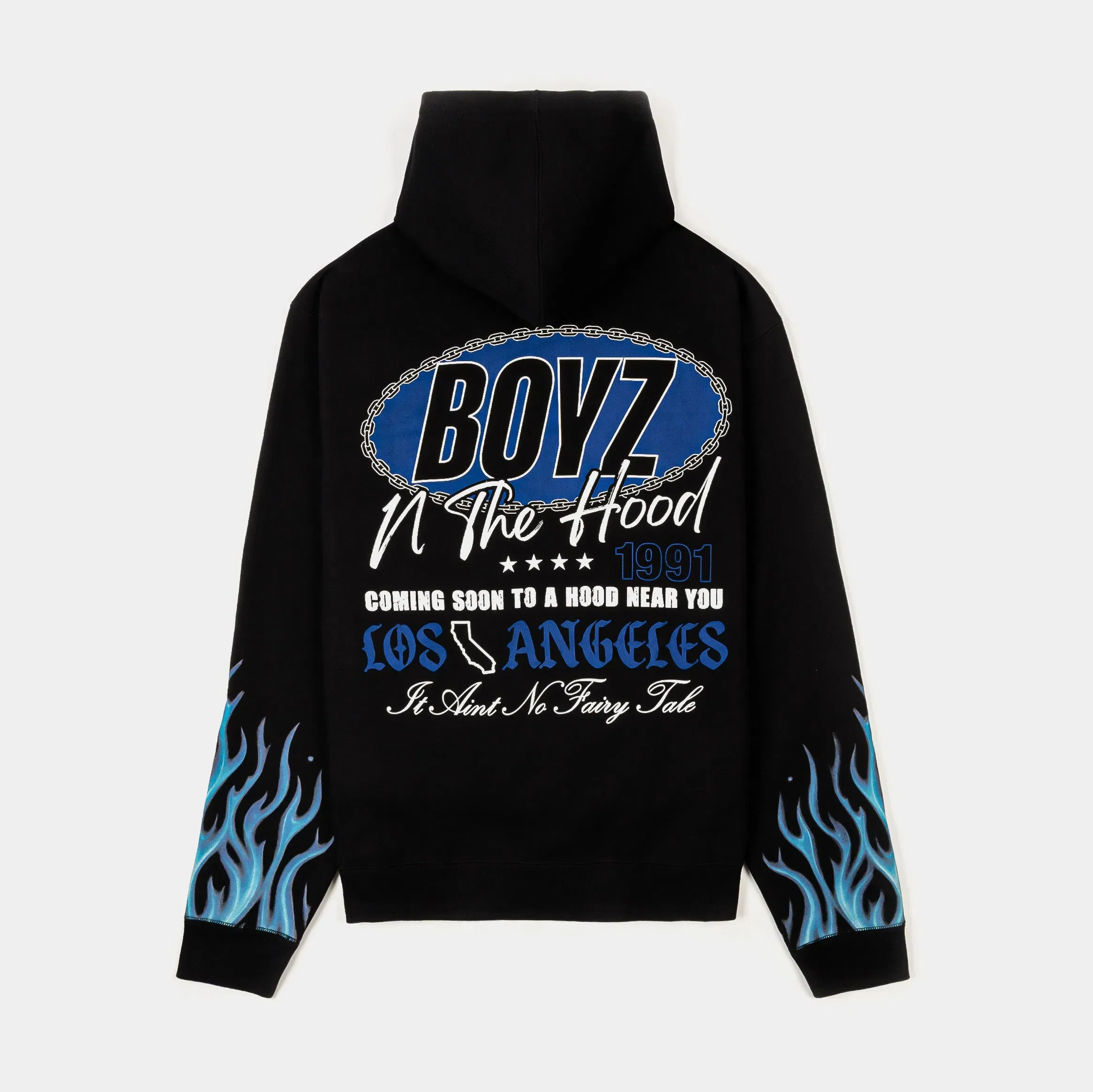 BOYZNTHEHOOD X SP SP x Boyz N The Hood Flames Pullover Mens Hoodie (Black/Blue)