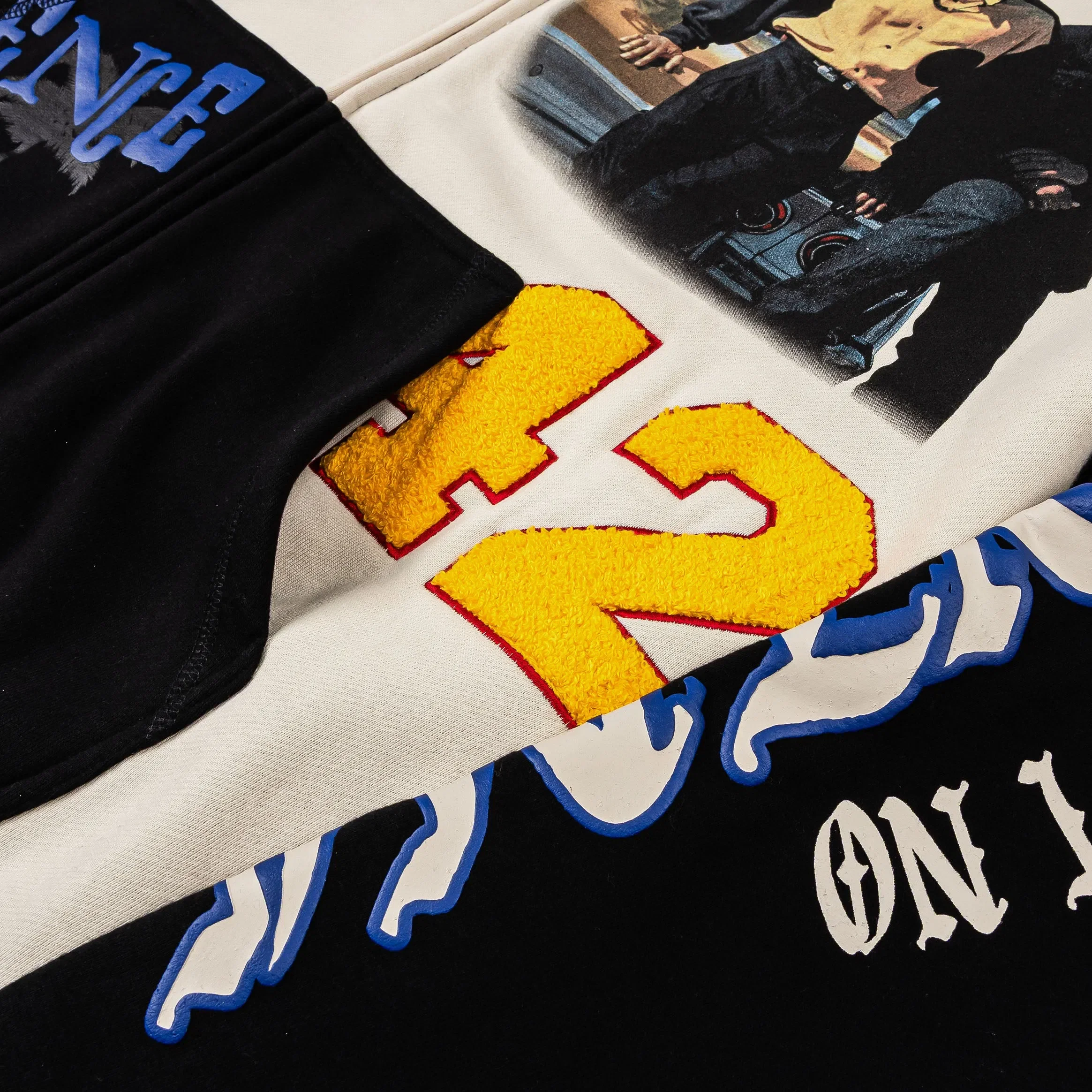 BOYZNTHEHOOD X SP SP x Boyz N The Hood Stop The Violence Zip Up Mens Hoodie (Black/Blue)