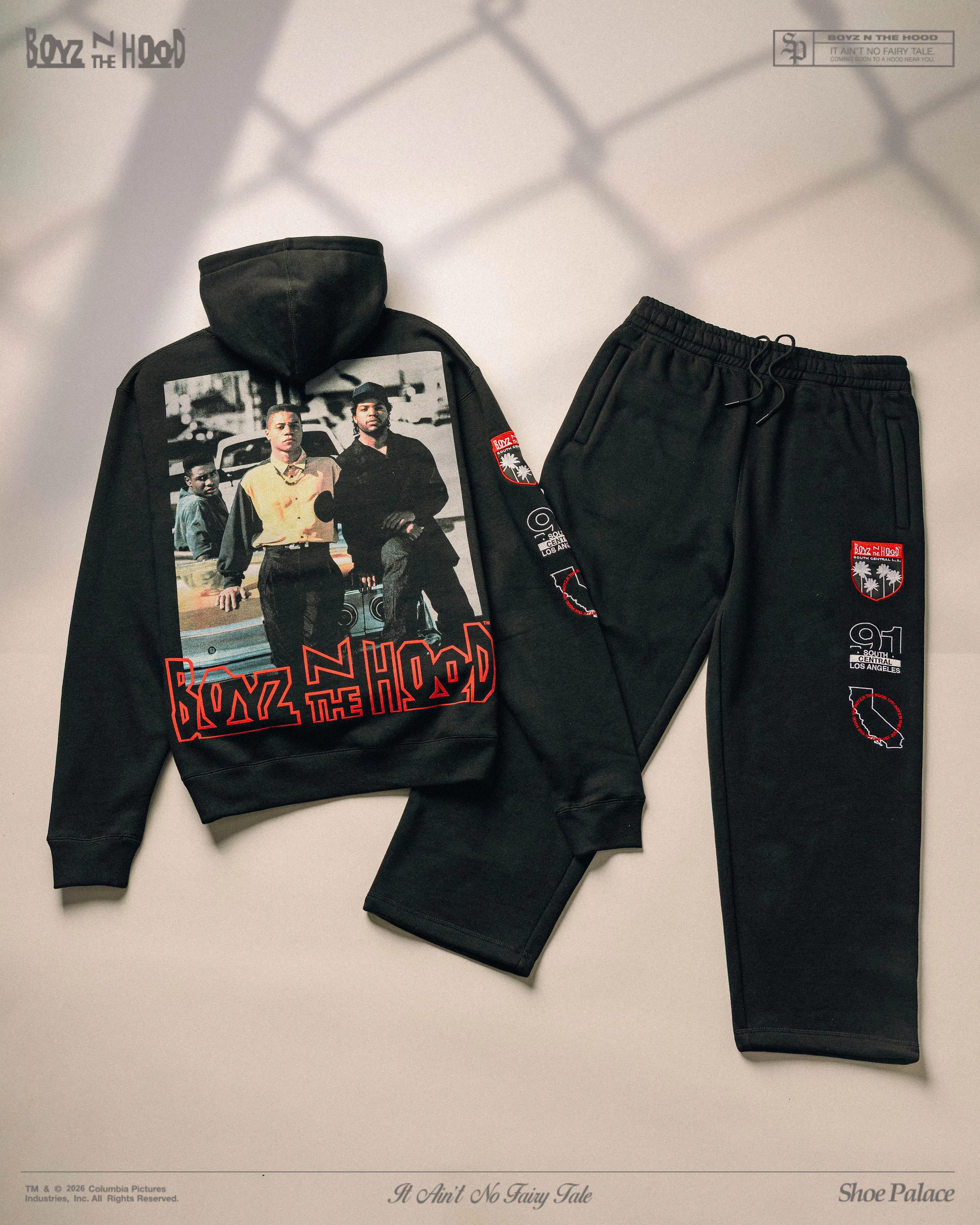BOYZNTHEHOOD X SP SP x Boyz N The Hood 91 Pullover Mens Hoodie (Black/Red)